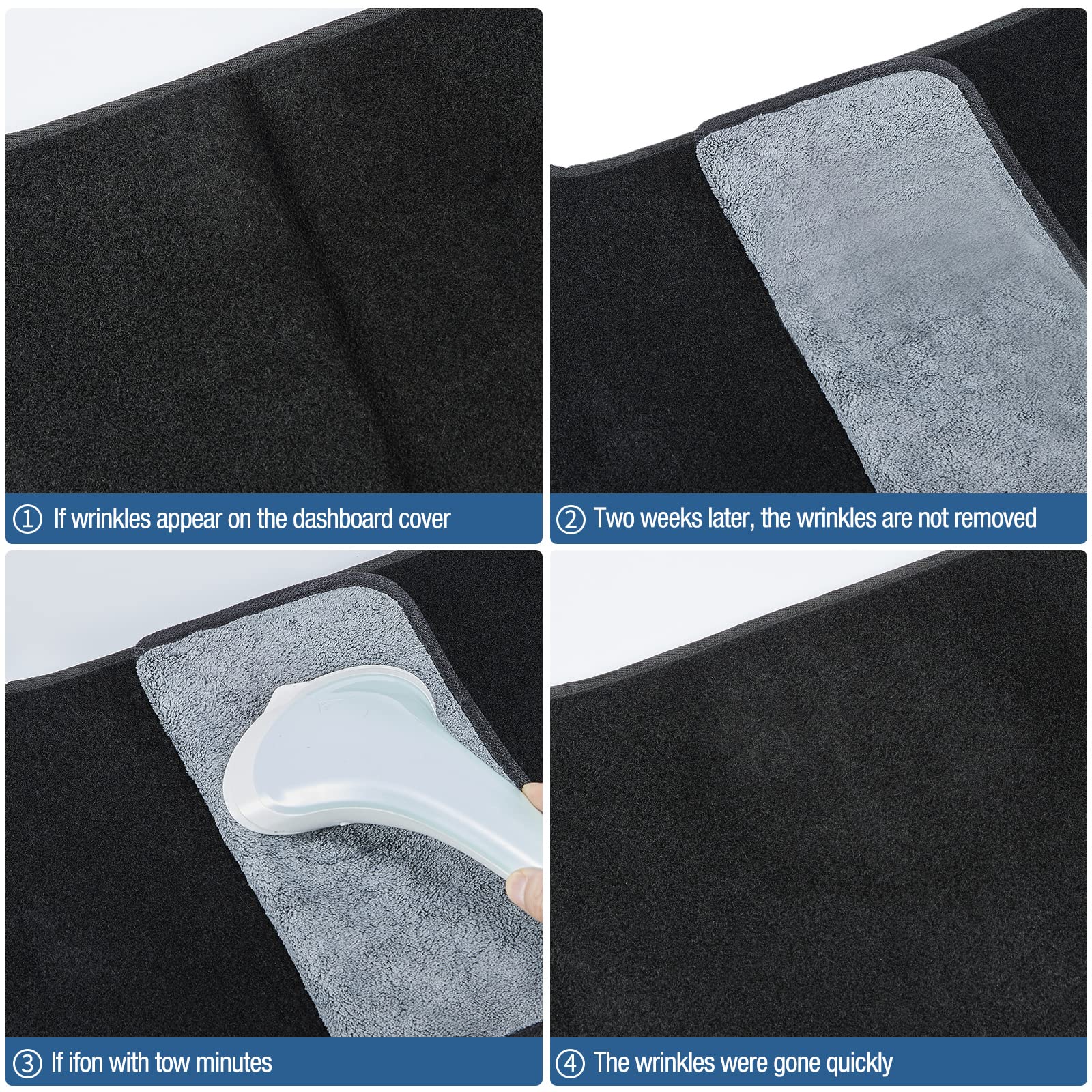 Berksyde Dashboard Dash Cover Mat Carpet Compatible With 2007-2012 Altima(Black)