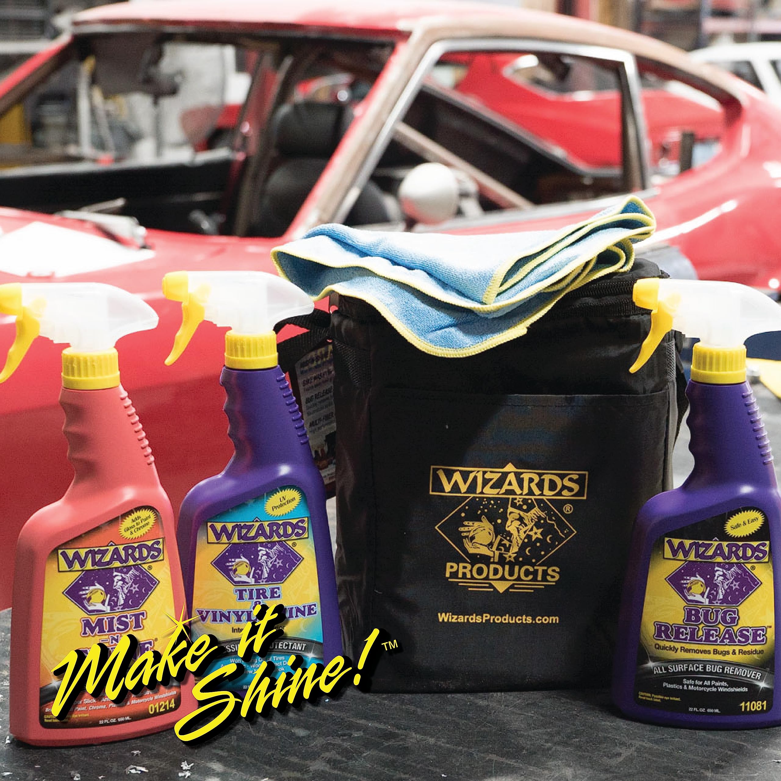 Wizards 5 Piece Car Detailing Kit - Beginner Friendly Professional Car Detailing Kit - Car Accessories For Men - Comes With A Mi