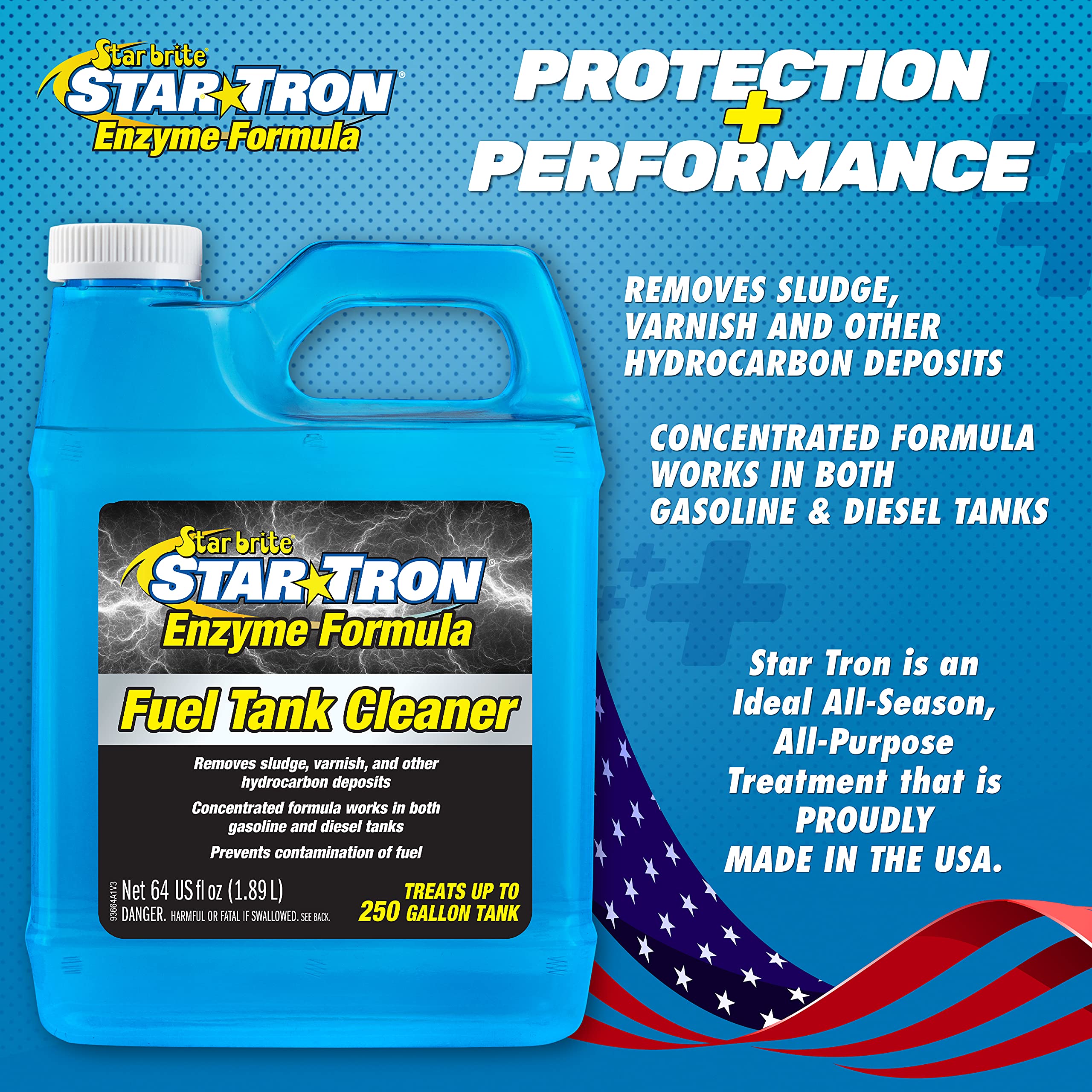STAR BRITE Star Tron Fuel Tank Cleaner - Remove Sludge, Varnish & Other Deposits - Rejuvenate Old, Stale Fuel - Concentrated For