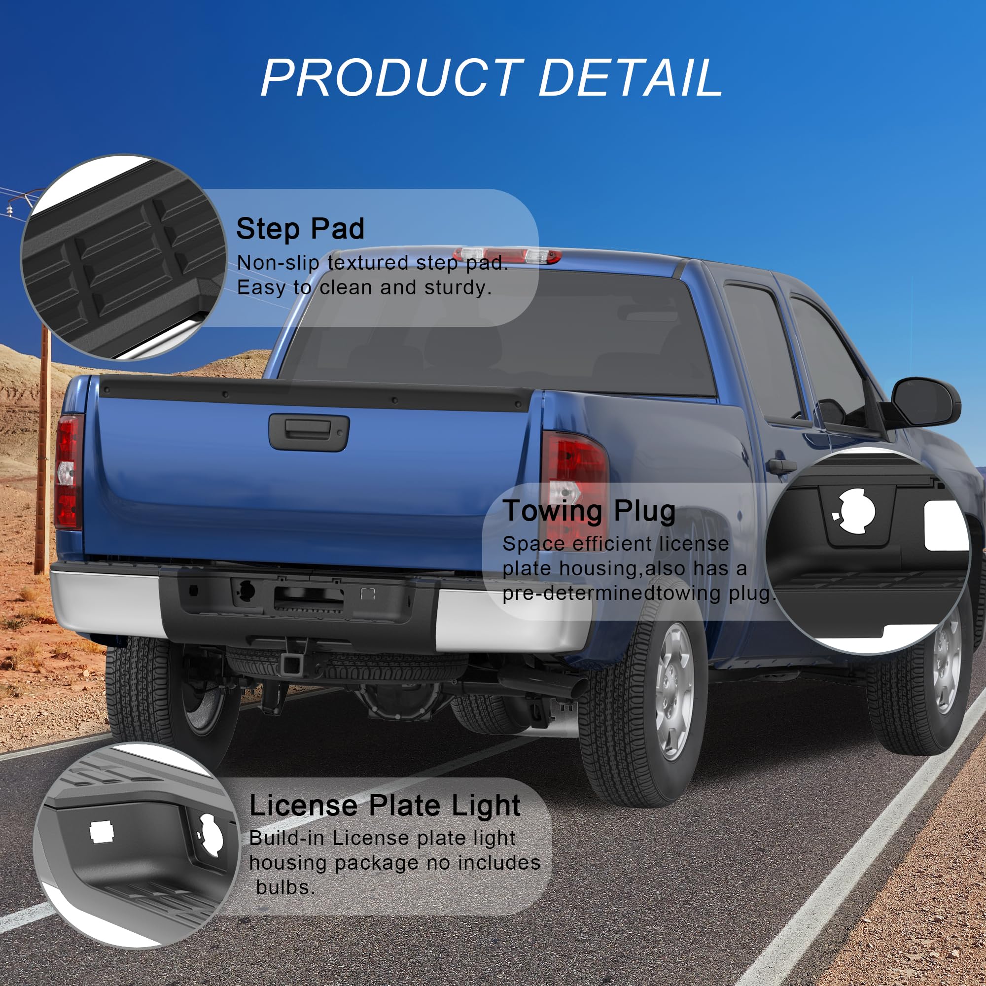 KUIPERAUTO Chrome Rear Step Bumper Assembly Compatible for 2007-2013 Chevy Silverado/GMC Sierra 1500 Pickup GM1103147 WITHOUT Pa