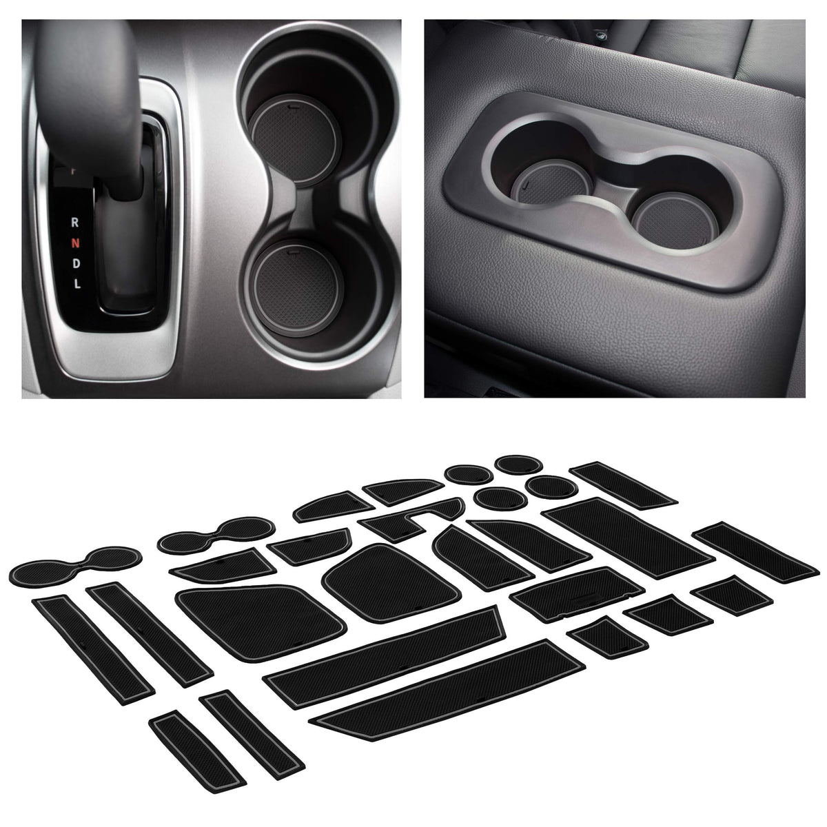 Cupholderhero Fits Honda Passport 2019-2024 Accessories - Premium Custom Non-Slip Anti-Dust Cup Holder Inserts, Center Console L