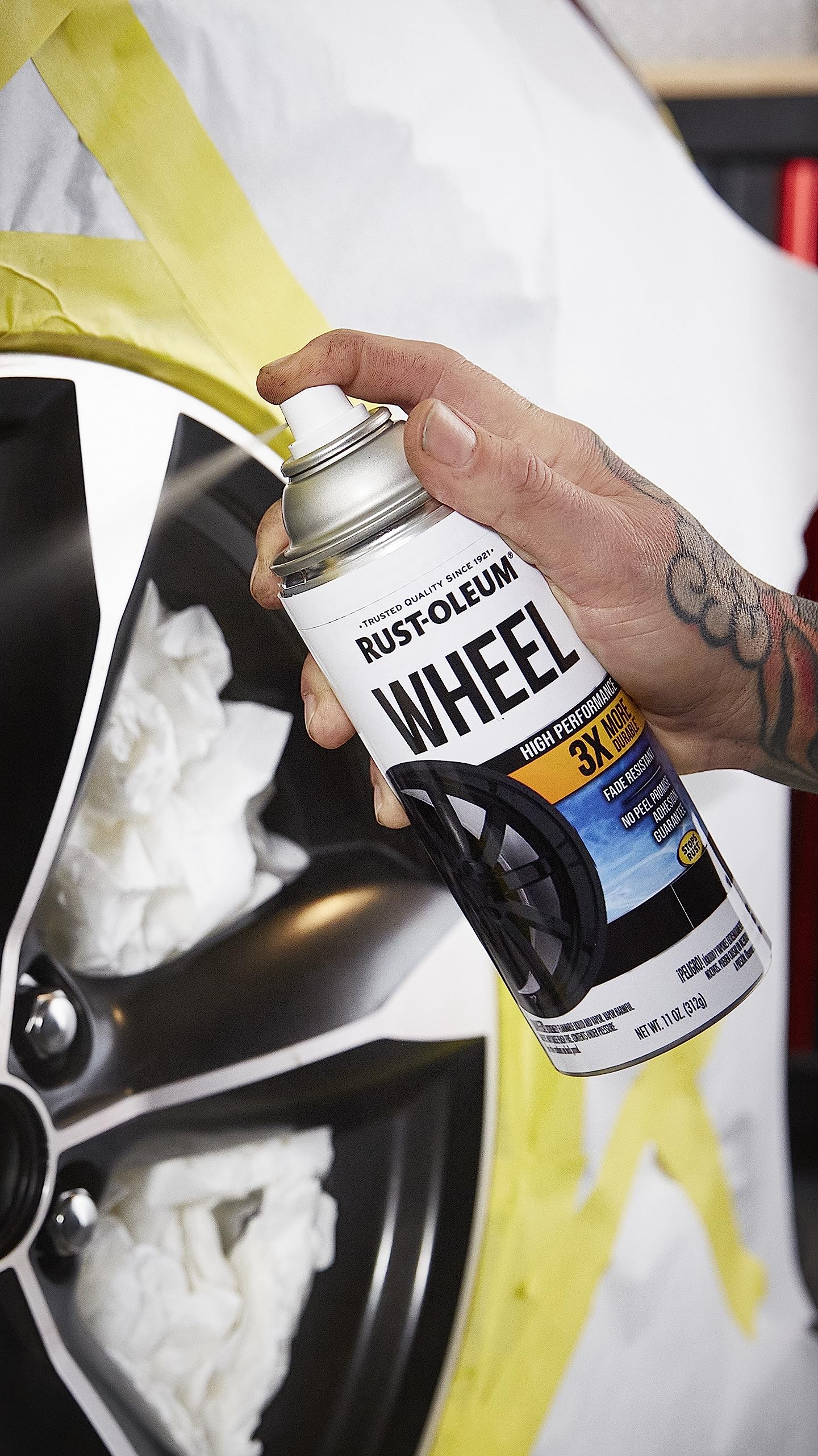 Rust-Oleum High Performance Wheel Spray Paint, 11 oz, Metallic Steel, Pack of 6, Model 366440-6PK