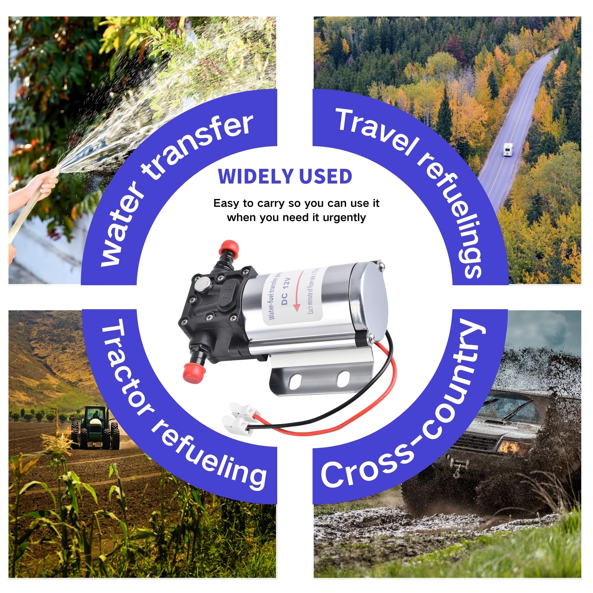 Fuel Transfer Pump Kits, 12 Volt Electric Fuel Transfer Pumps, High Efficiency Self-priming Pumps for Pumping Gasoline, Diesel,