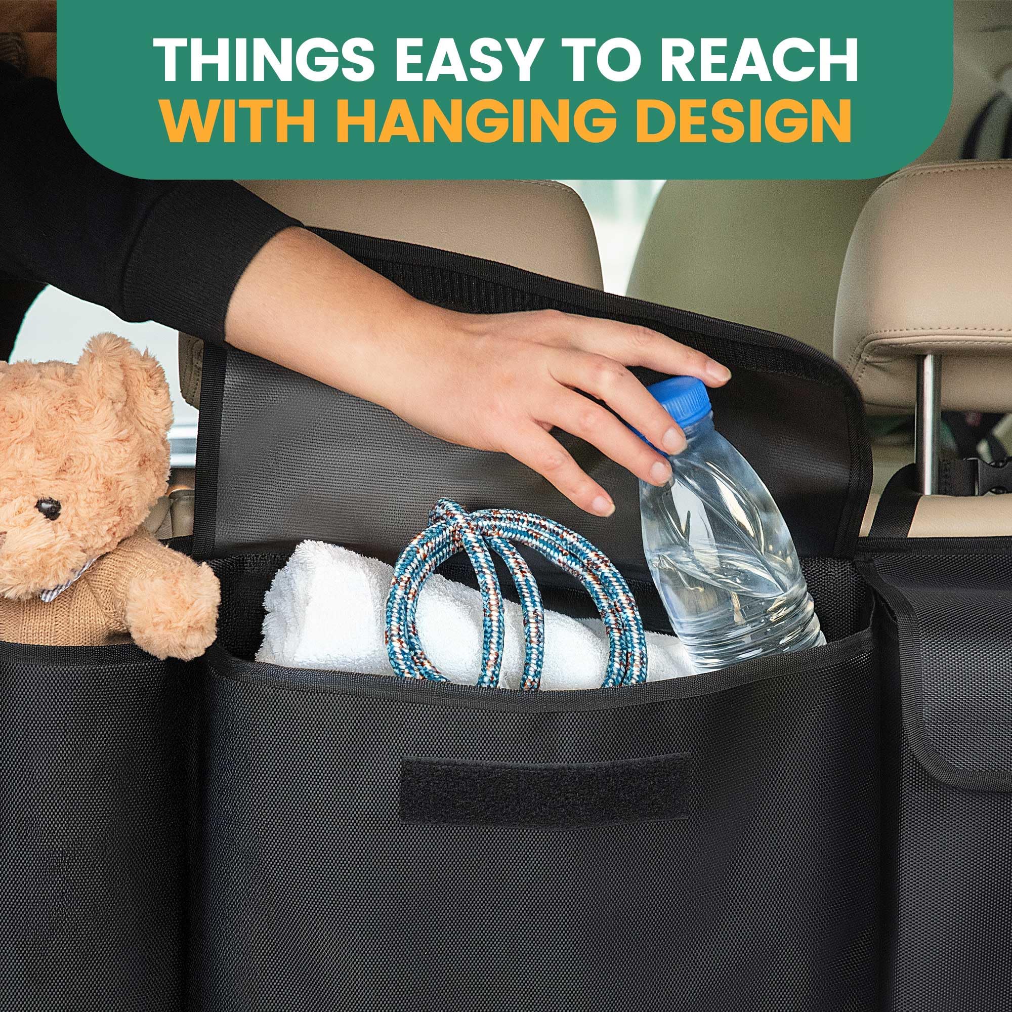 Joysky Trunk Hanging Organizer, Backseat Car Organizer With Large Pockets For Suv, Truck, Mpv, Collapsible Vehicle Storage Bag,