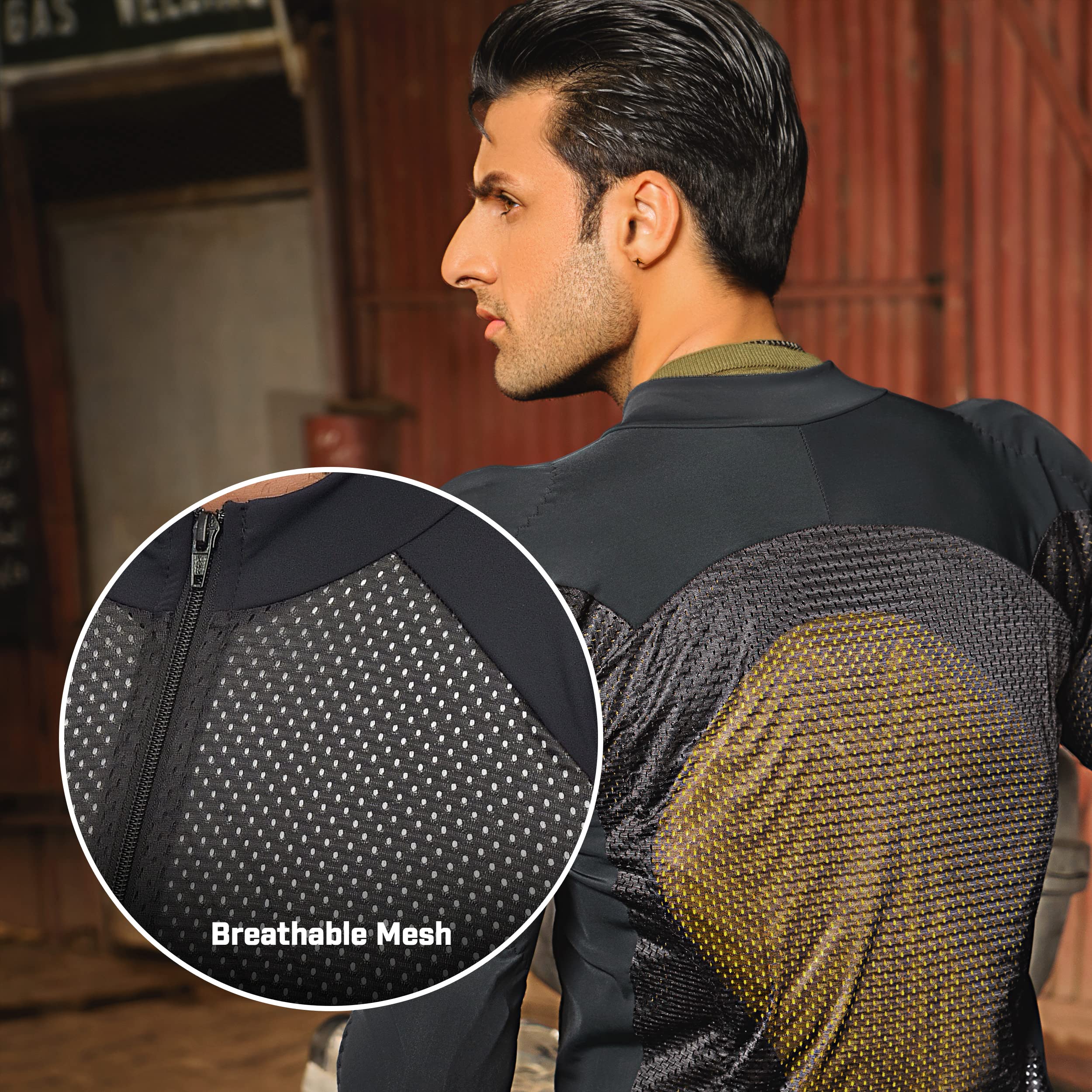 Wicked Stock Motorcycle Armor Shirt-Men Womens Mesh Motorcycle Shirt-Motorcycle Shirt-Ce Level2 Summer Motorcycle Shirt (Black,