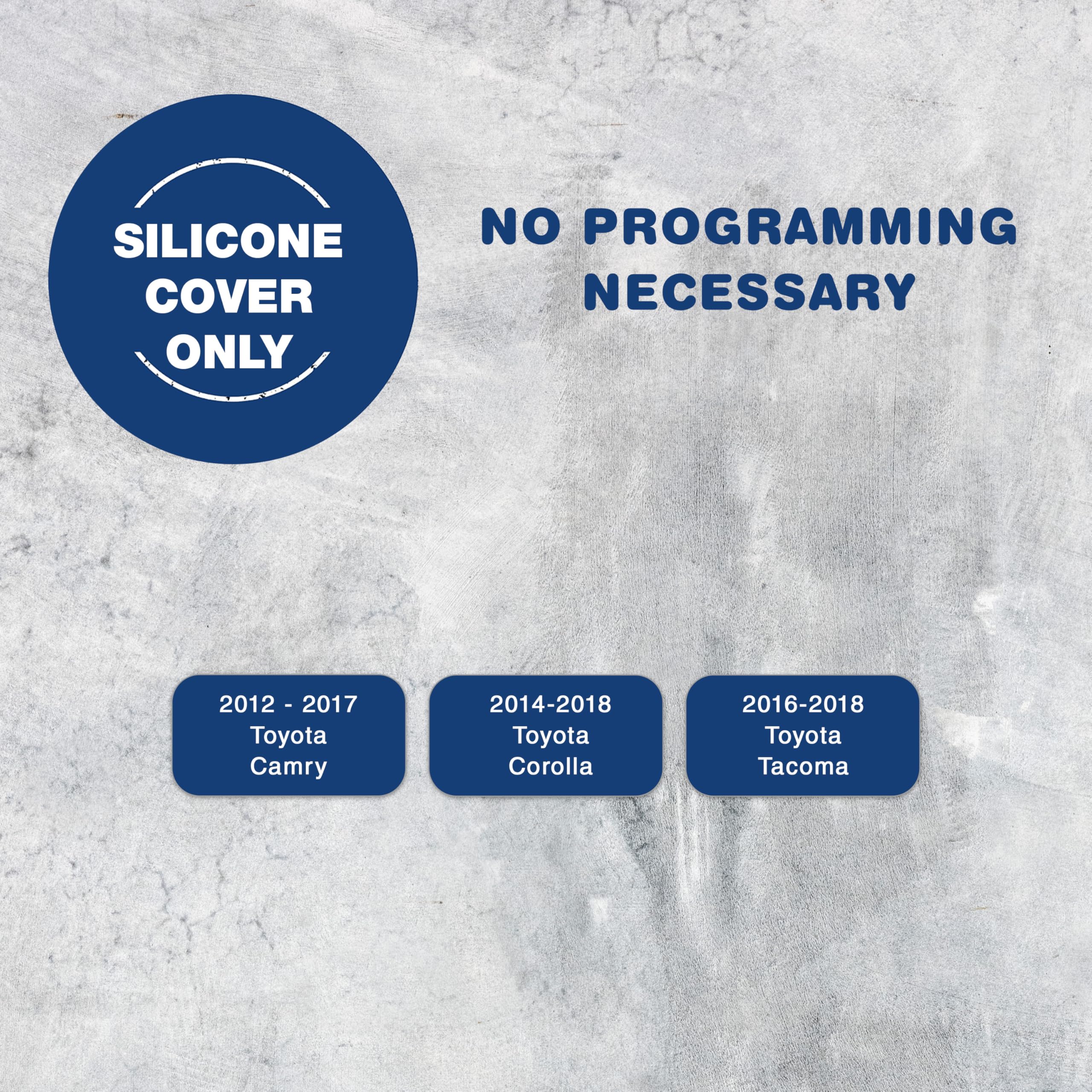 Keylessoption Key Fob Cover Replacement For 2012 2013 2014 Toyota Camry Corolla Tacoma Remote Silicone, 4-Button Hyq12Bdm