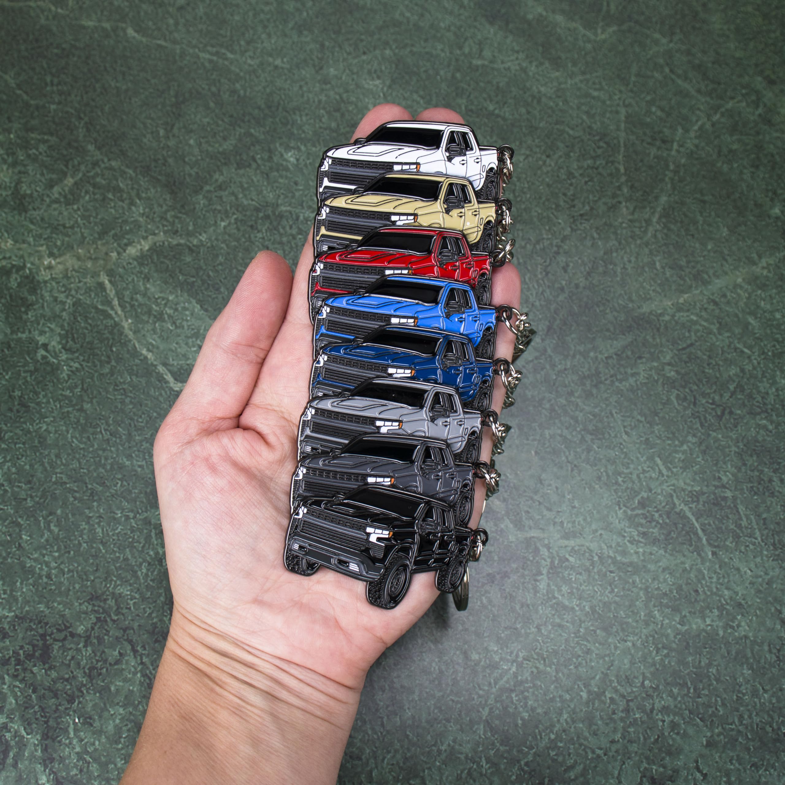 Four Wheel Beast Chevy Keychain Compatible With Chevy Silverado 1500 Accessories - Toy Truck Gifts Men Key Fob (Sand Dune)