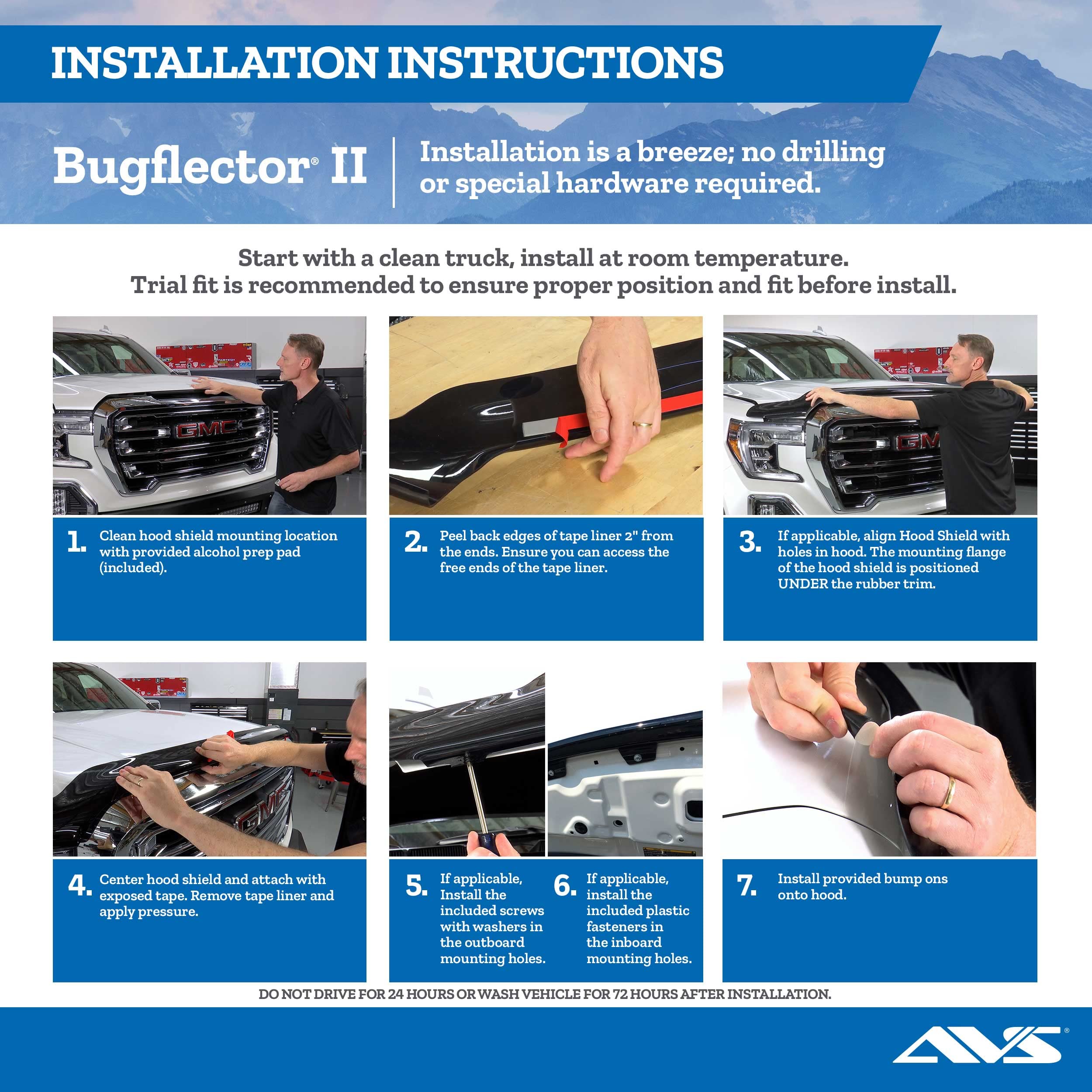 Auto Ventshade [Avs] Bugflector Ii / Hood Shield | Fits 2011-2018 Grand Caravan, 2011-2016 Town & Country, 1 Pc. | Dark Smoke -