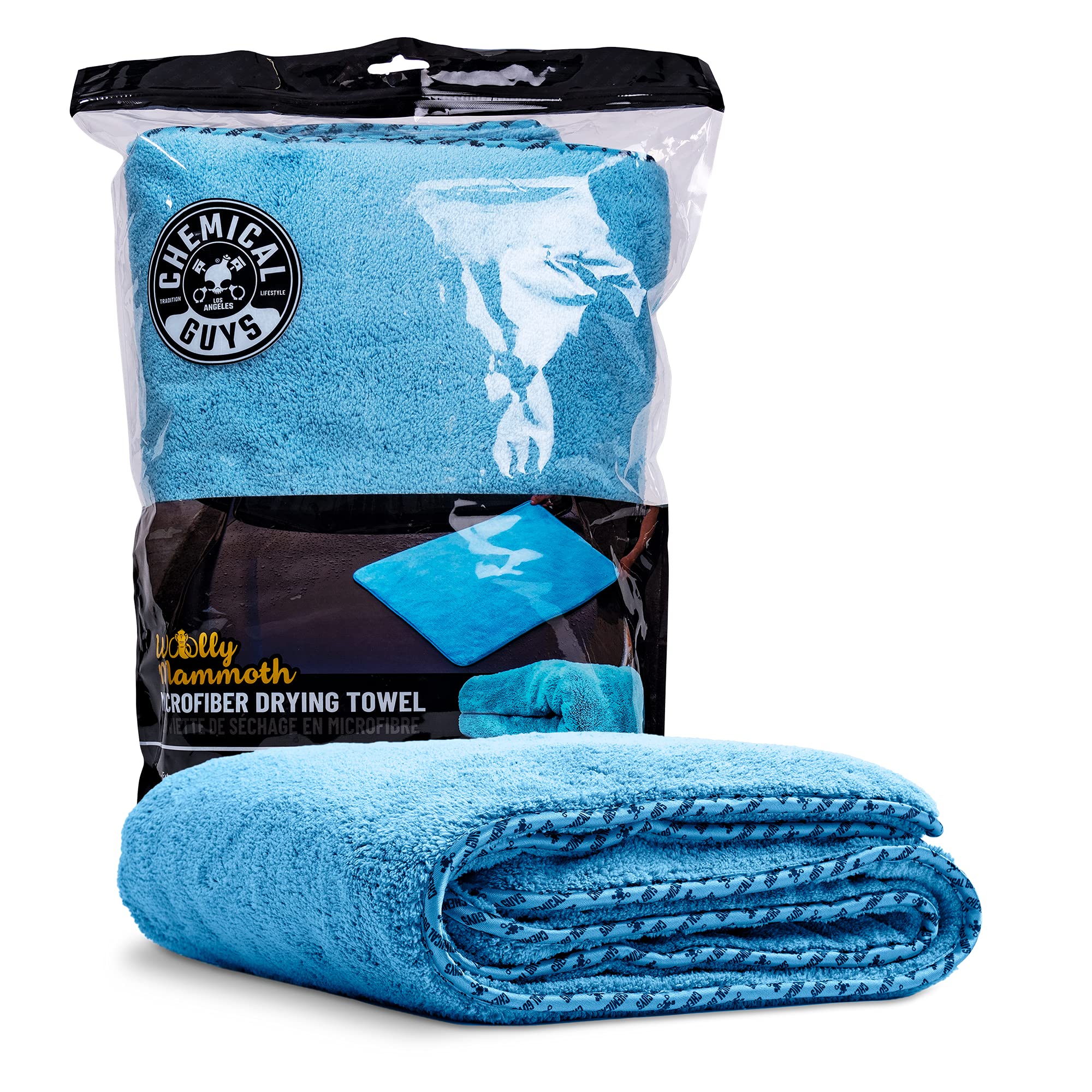 Chemical Guys Woolly Mammoth Large, Super Absorbent And Soft Microfiber Towels For Cars, Blue (36 X 25 Inches)