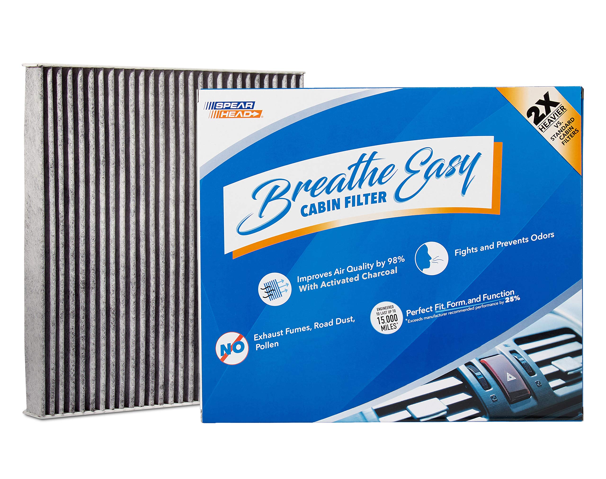 Spearhead Odor Defense Breathe Easy Cabin Filter | Fits 06-07 Azera, 07-09 Santa Fe, 06-09 Sonata, 22-24 Carnival, 07-10 Optima