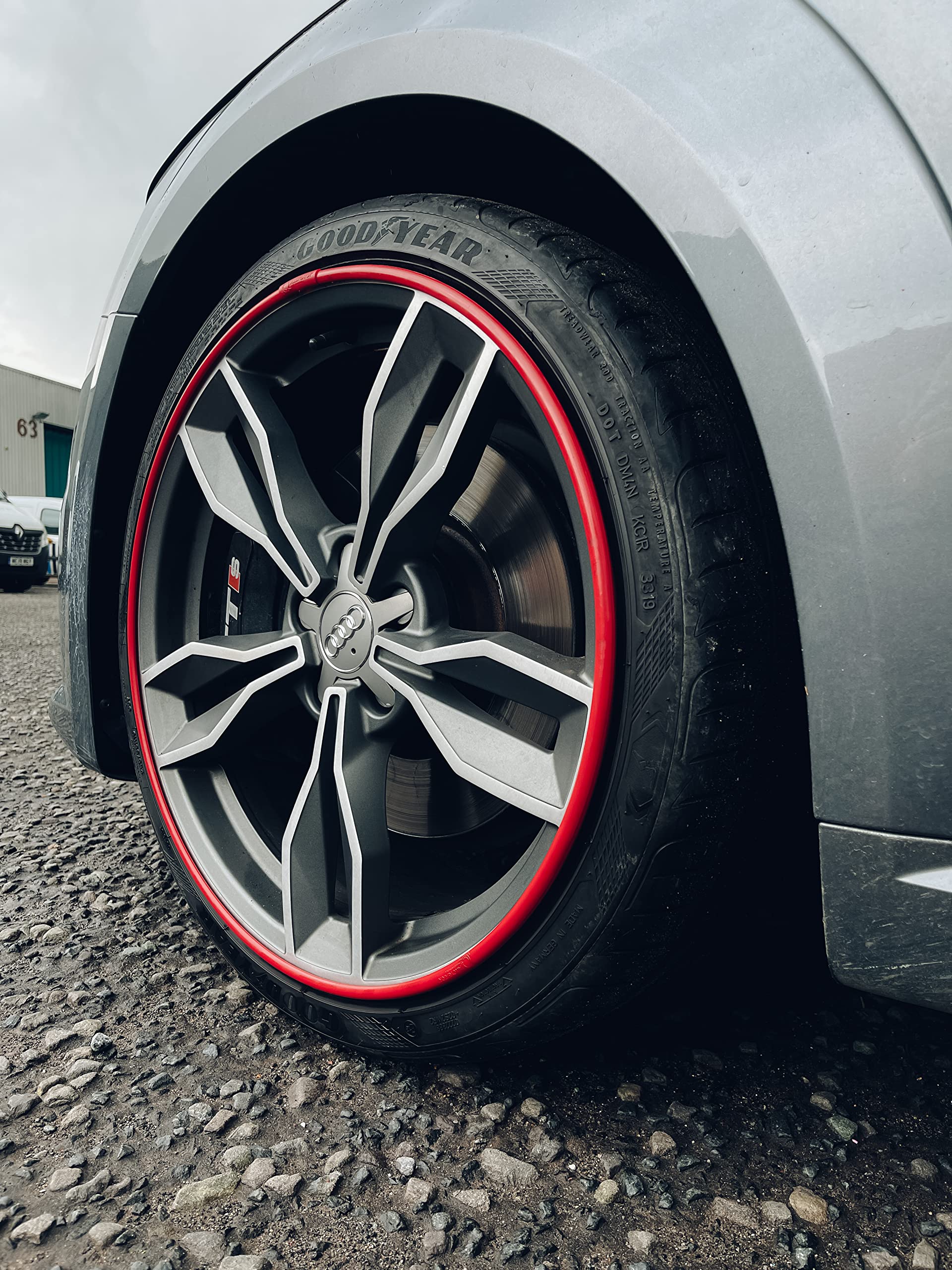 AlloyGator Dark Red Rim Protector for 12-24 Wheels - Pack of 4 Premium Adhesive-Free Curb Rash Protectors