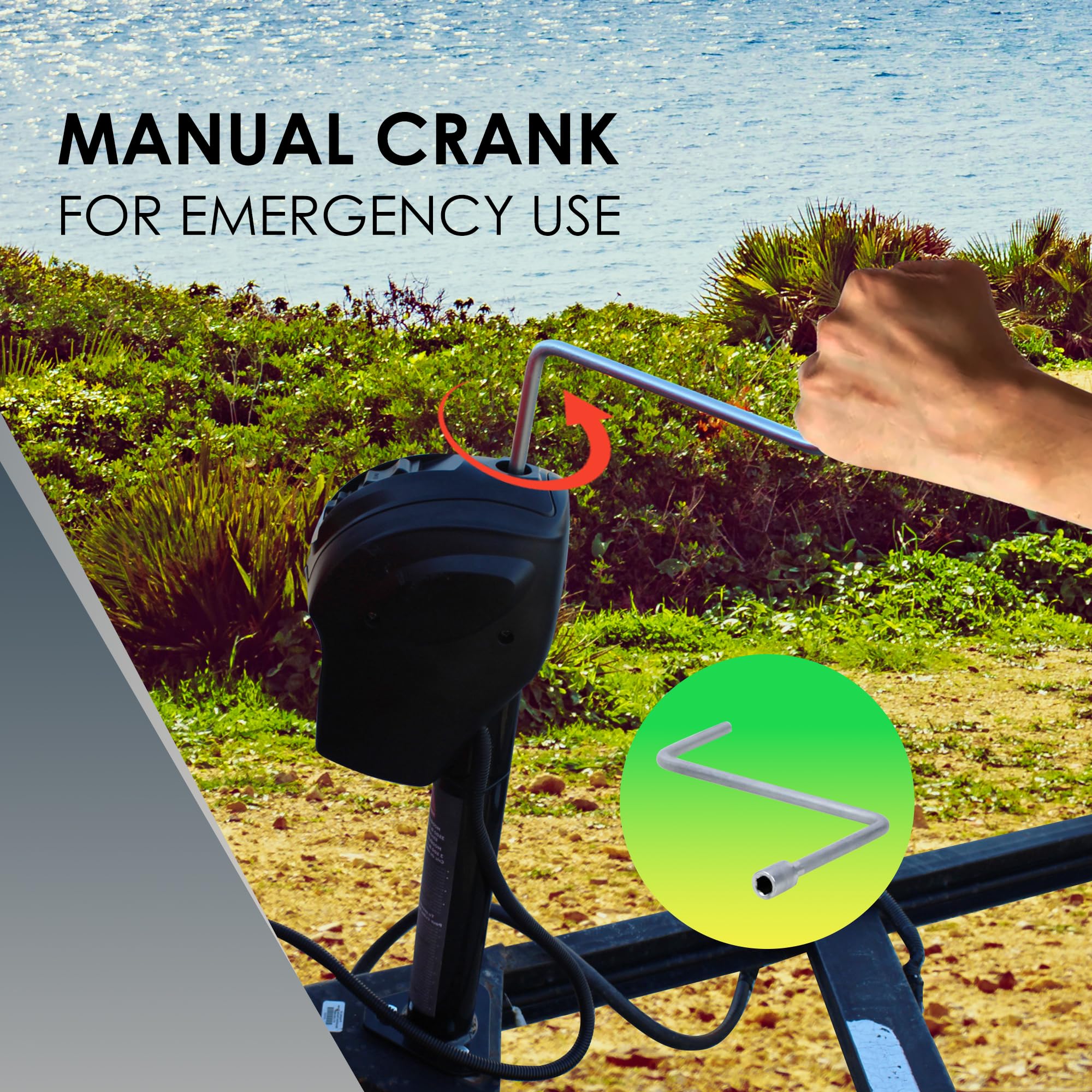 Polestar Electric Trailer Jack, 3500Lbs Electric Power A- Frame Tongue Jack With Waterproof Protective Cover & Led Light For Tra