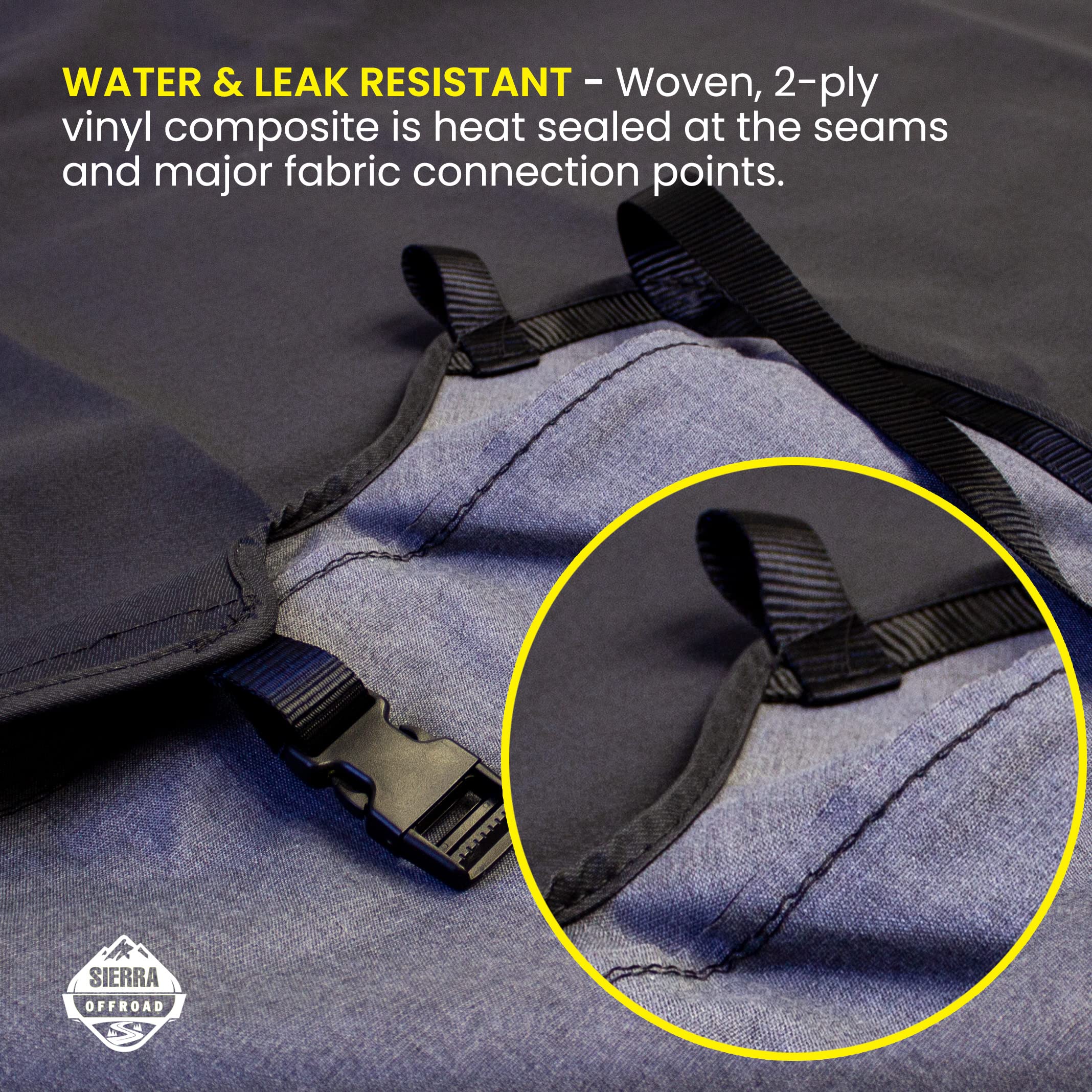 Sierra Offroad Soft Top For 1997 To 2006 Jeep Wrangler Tj - Black, Sailcloth Vinyl - 2 Door Jeep Soft Top With Rear Plastic Tint