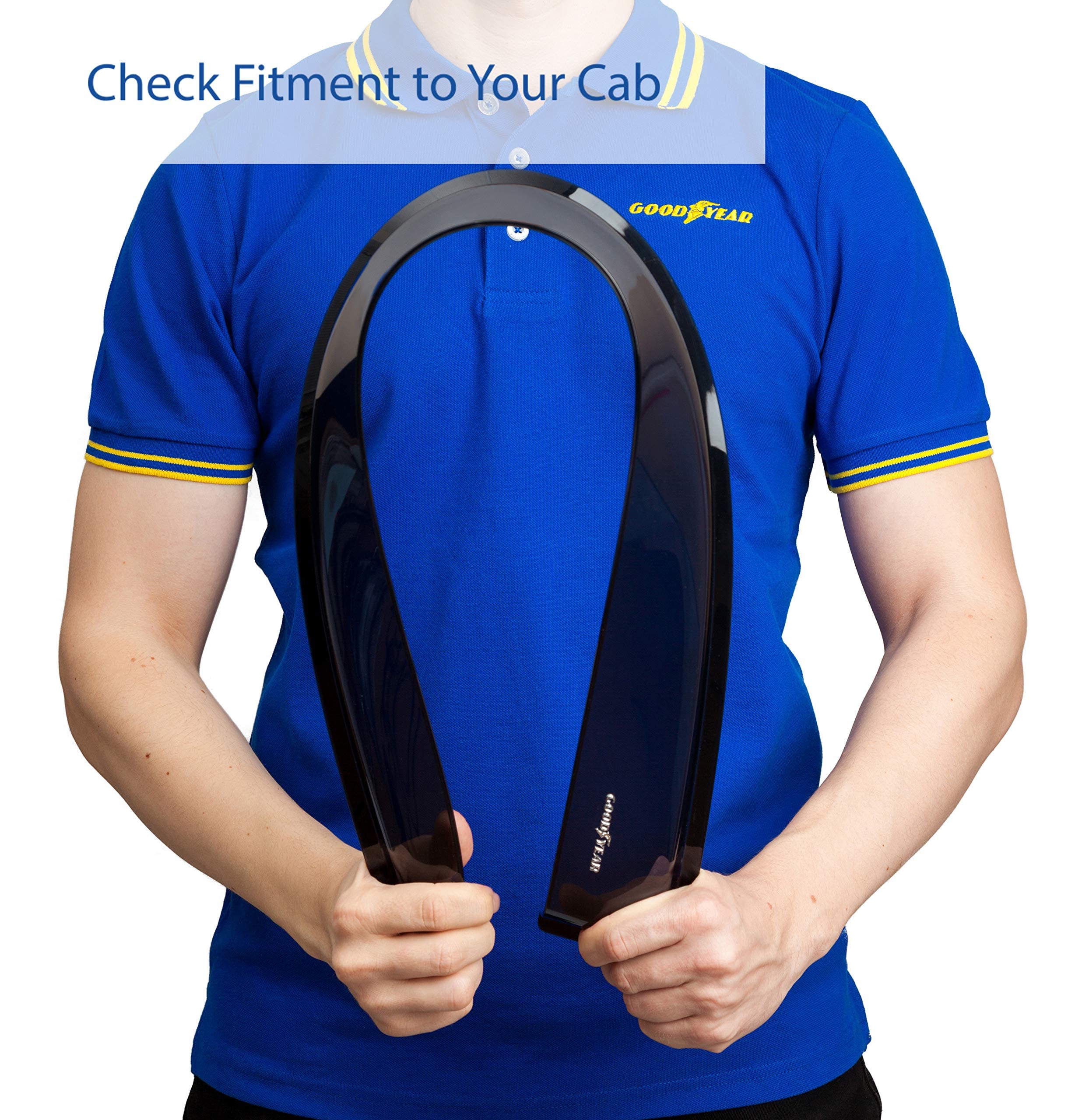 Goodyear Shatterproof In-Channel Window Deflectors For Trucks Toyota Tacoma 2016-2023 Double Cab, Rain Guards, Window Visors, Ve