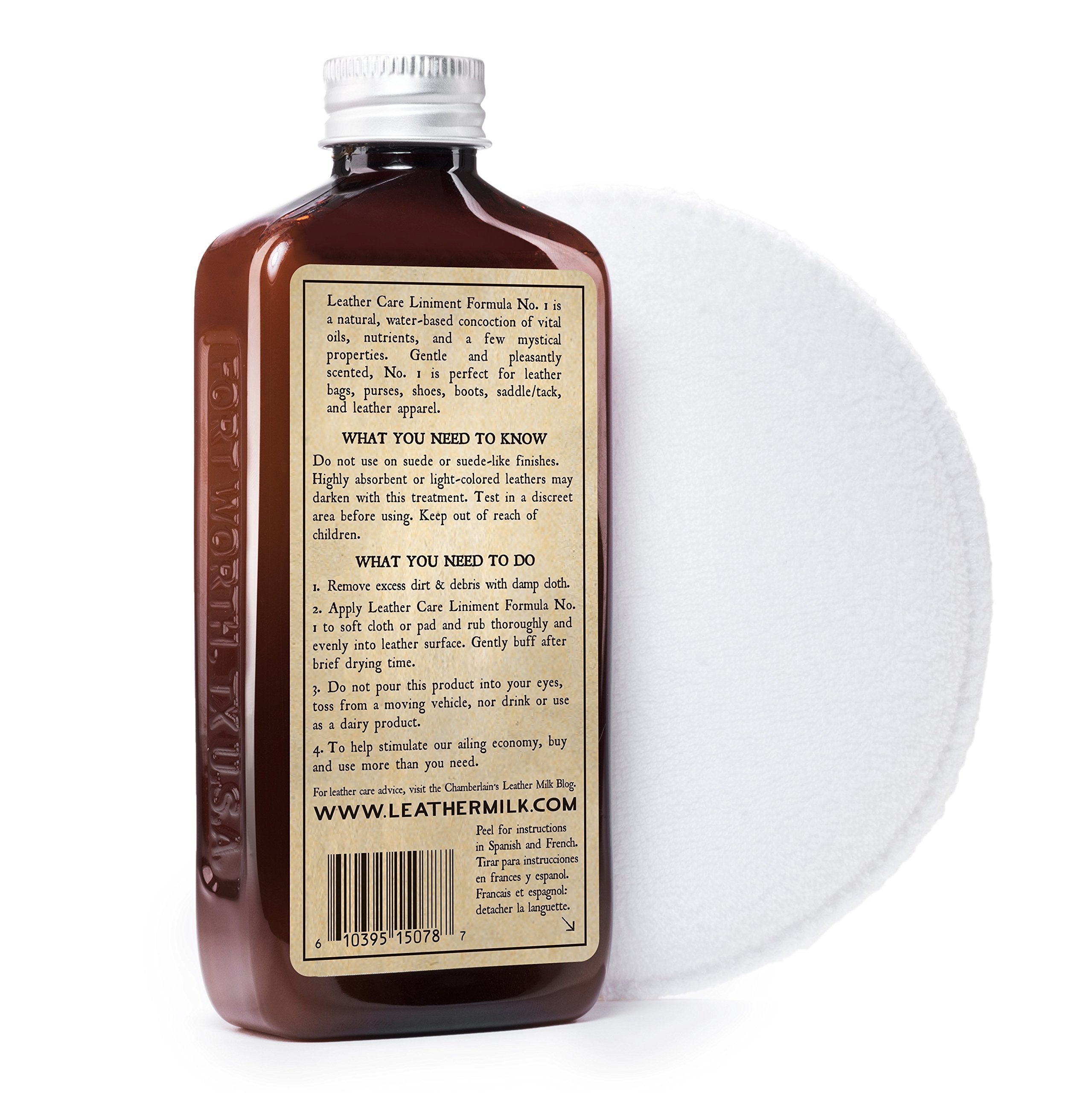 Chamberlain's Leather Milk Cleaner Kit - 12 oz Conditioner No. 1 & Cleaner No. 2 with 2 Premium Restoration Pads - Original Formula