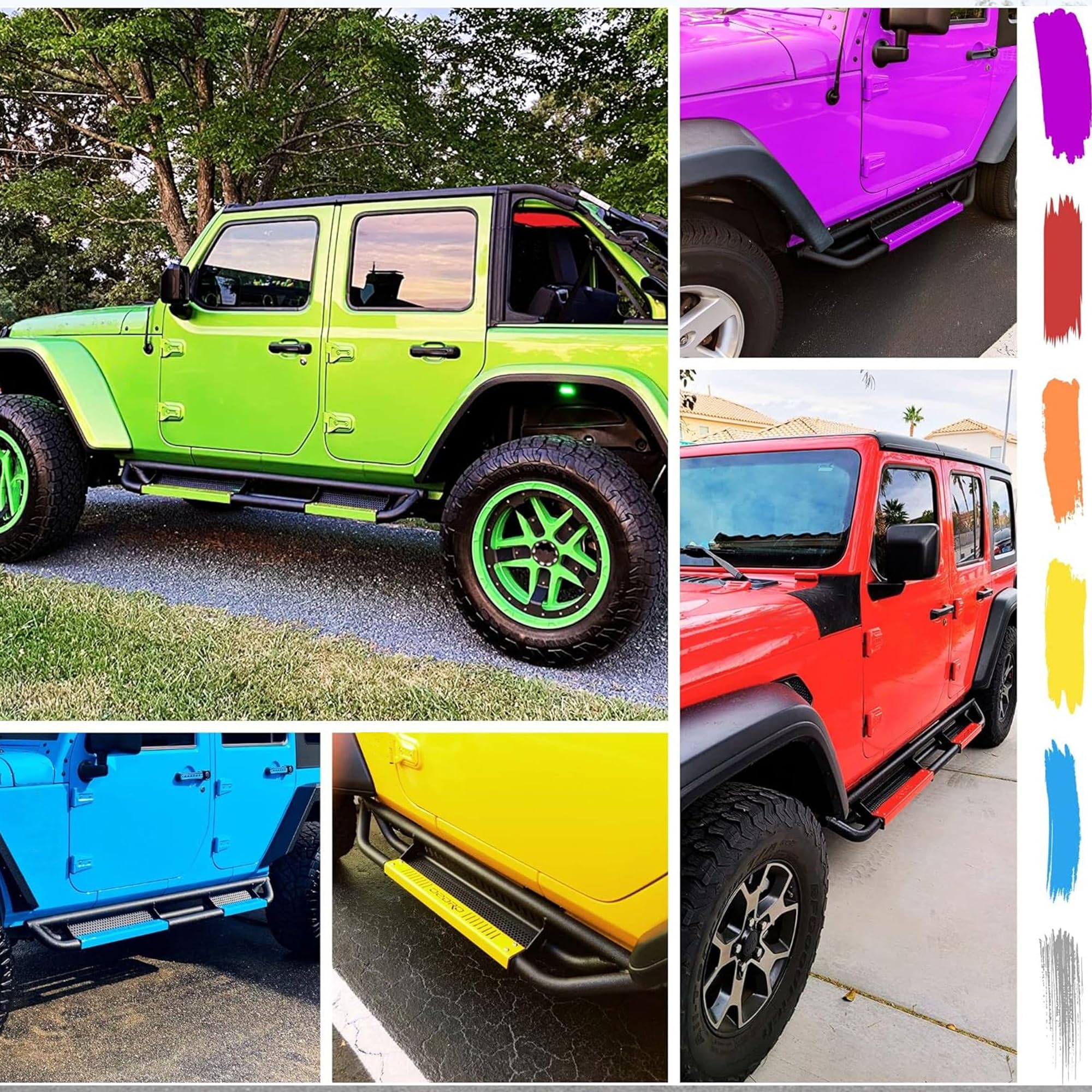 Oedro 6 Inch Running Boards, Drop Side Steps Compatible With 2018-2025 Jeep Wrangler Jl 2 Door, All Steel Nerf Bar Paintable Ste