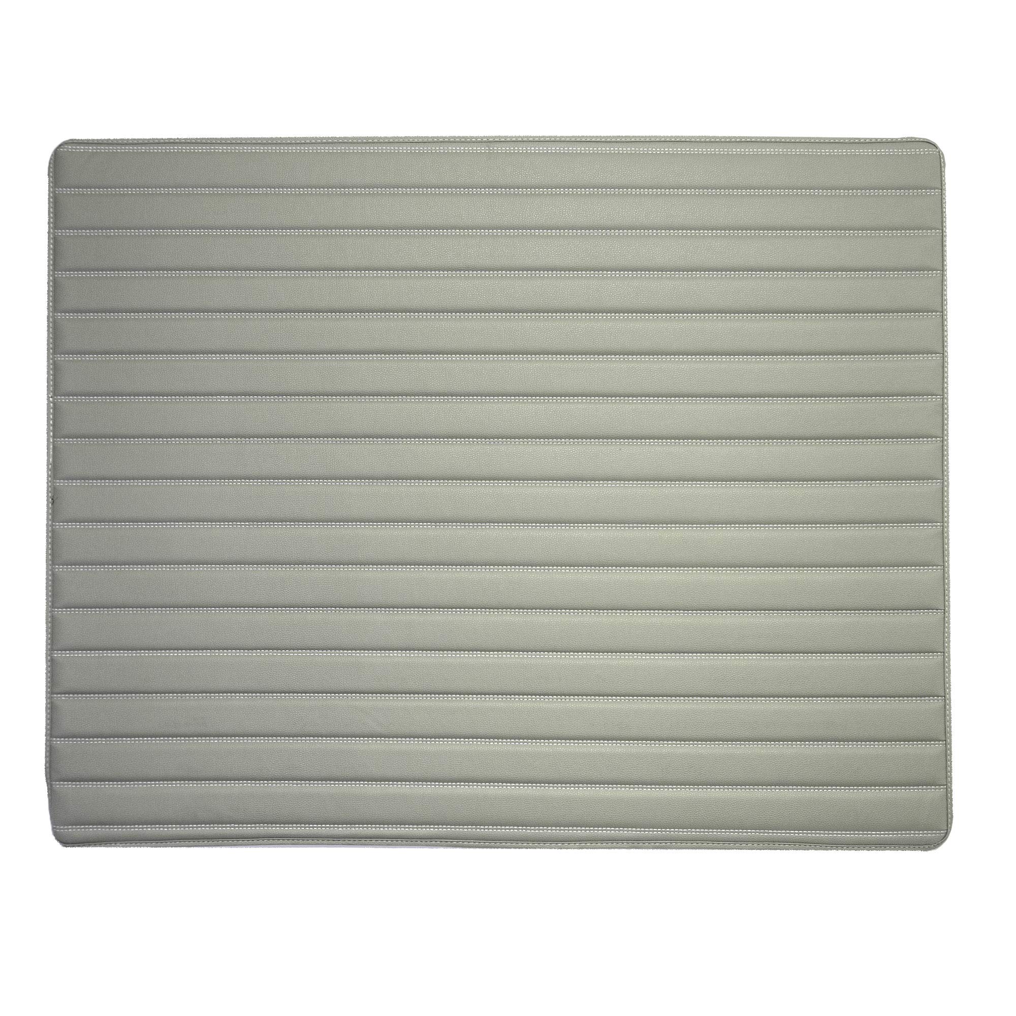 Fh Group F16500 Deluxe Heavy-Duty Faux Leather Multi-Purpose Cargo Liner, Striped, 32   , Gray Color- Fit Most Car, Truck, Suv,