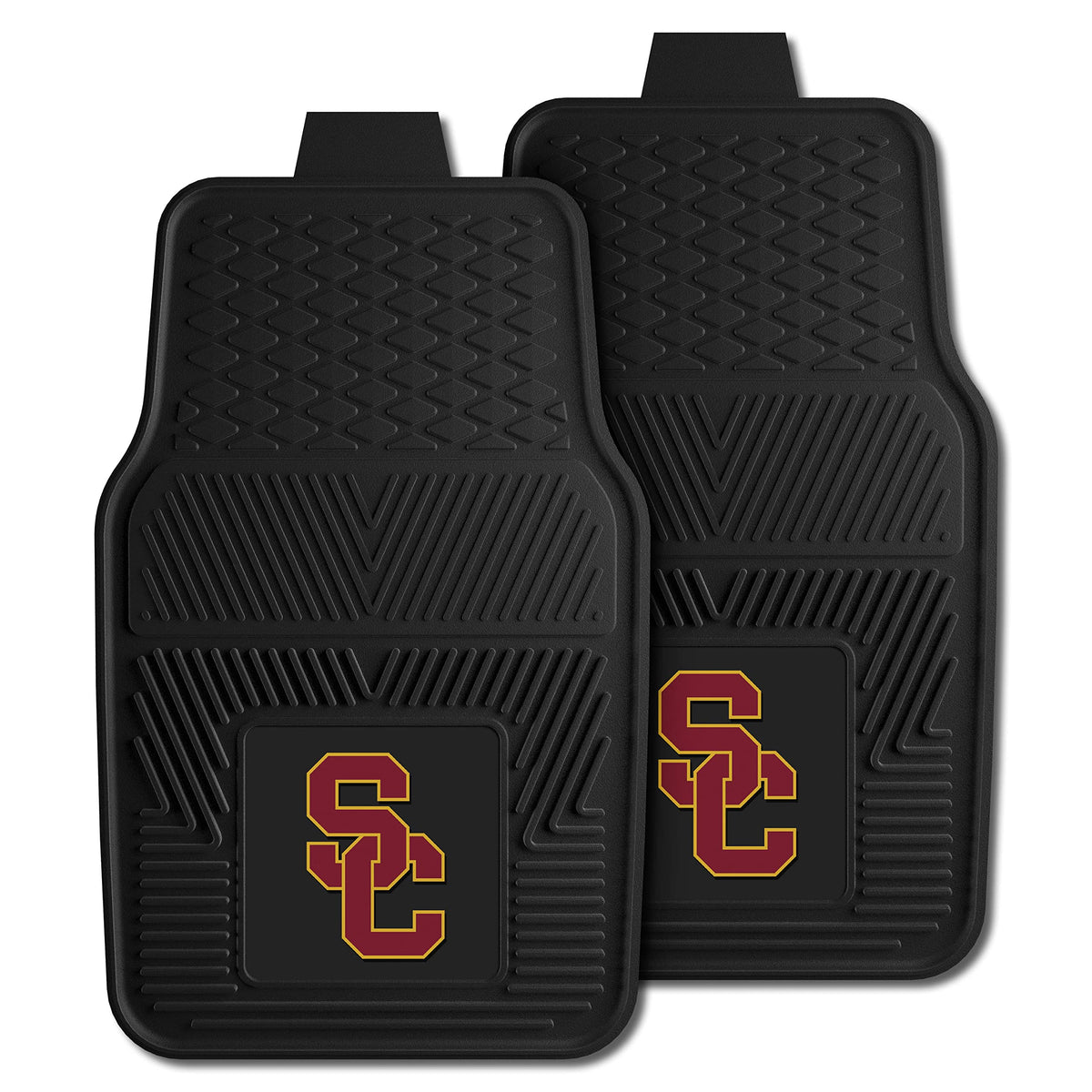 Fanmats 8785 Southern California Trojans 2-Piece Heavy Duty Vinyl Car Mat Set, Front Row Floor Mats, All Weather Protection, Uni