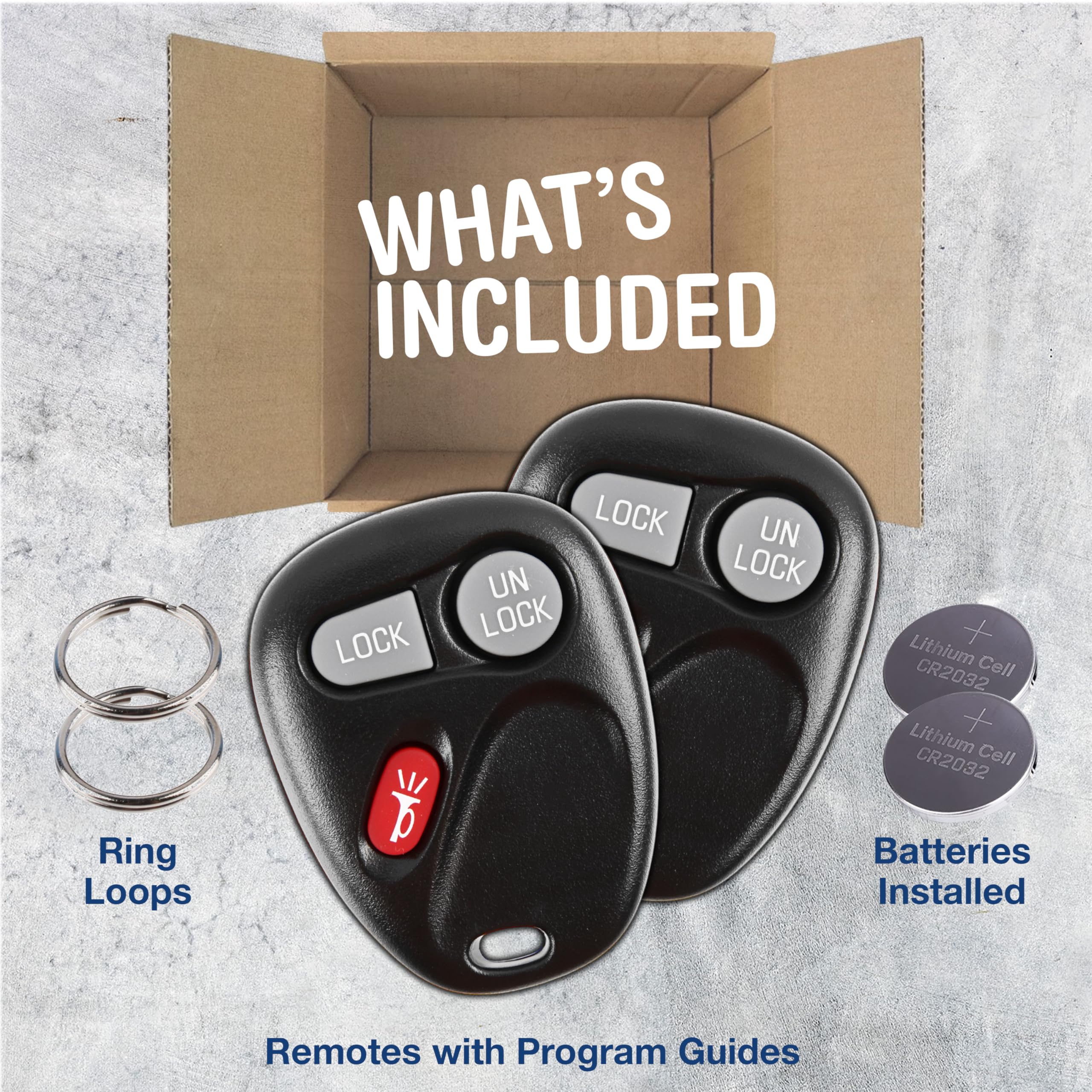 Keylessoption Key Fob Replacement For 1998 1999 2000 2001 2002 2003 2004 Cadillac Escalade Chevrolet Chevy Silverado Suburban Tahoe Gmc Yukon Sierra Keyless Entry Remote, 3-Button 15042968-2 Pack