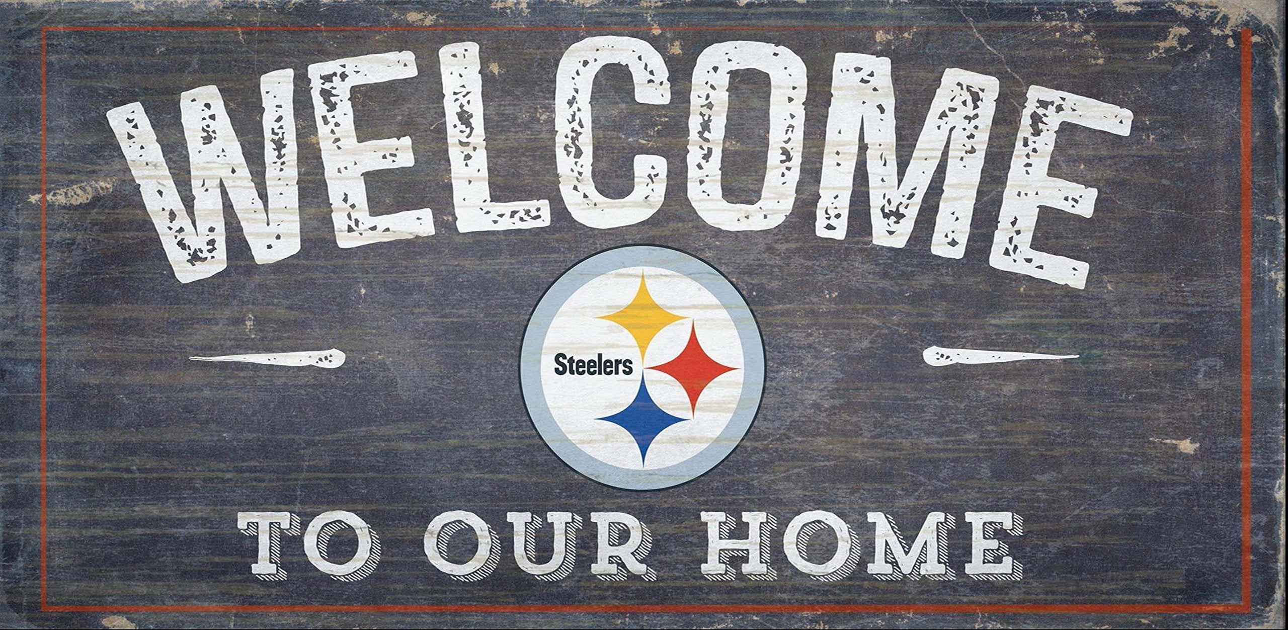 La Auto Gear Pittsburgh Steelers Nfl Team Logo Garage Home Office Room Wood Sign With Hanging Rope - Welcome To Our Home