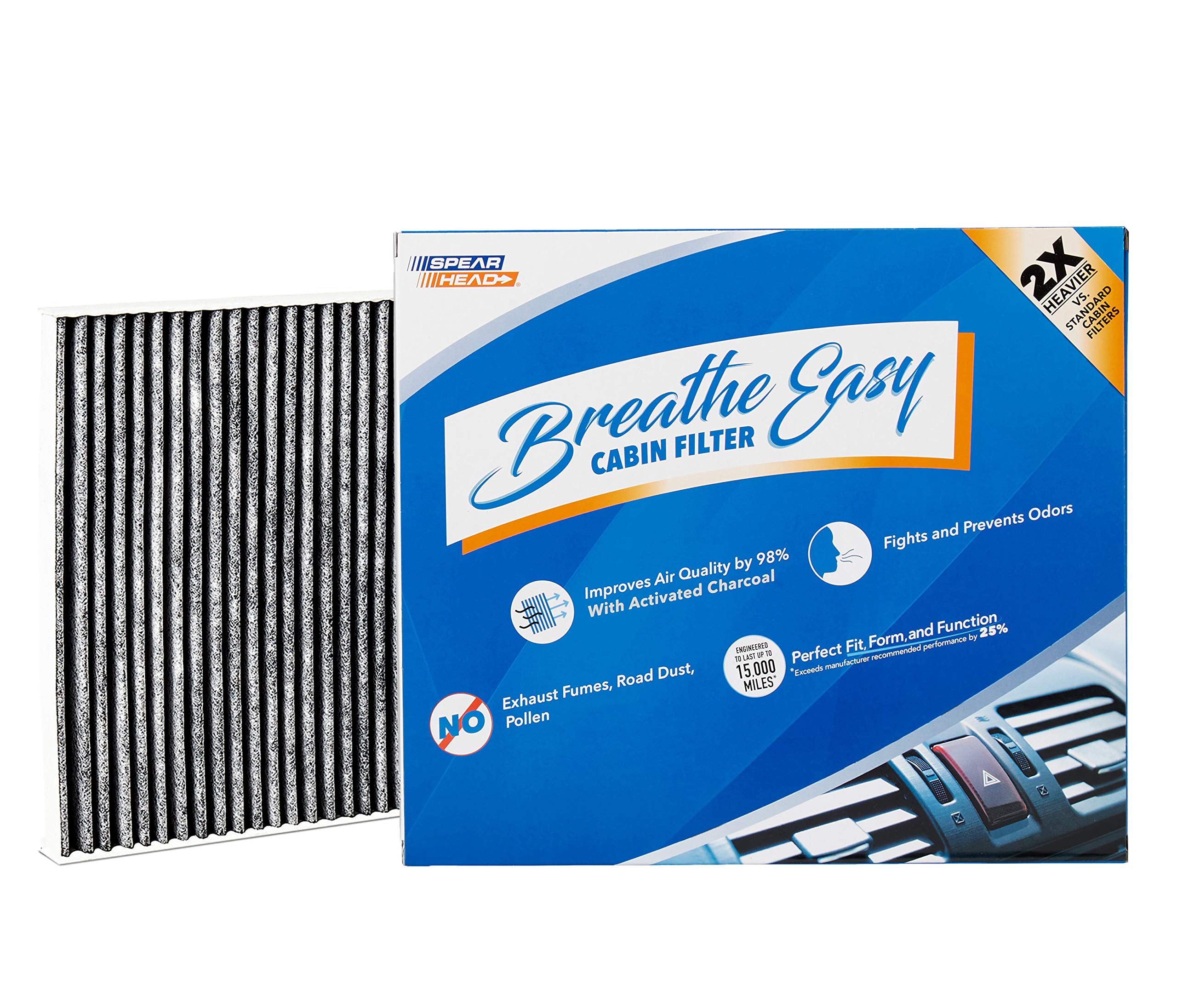 Spearhead Odor Defense Breathe Easy Ac & Heater Cabin Filter | Fits 2005-2023 Tacoma, 2013-2016 Dart, 2003-2008 Vibe Like Oem |