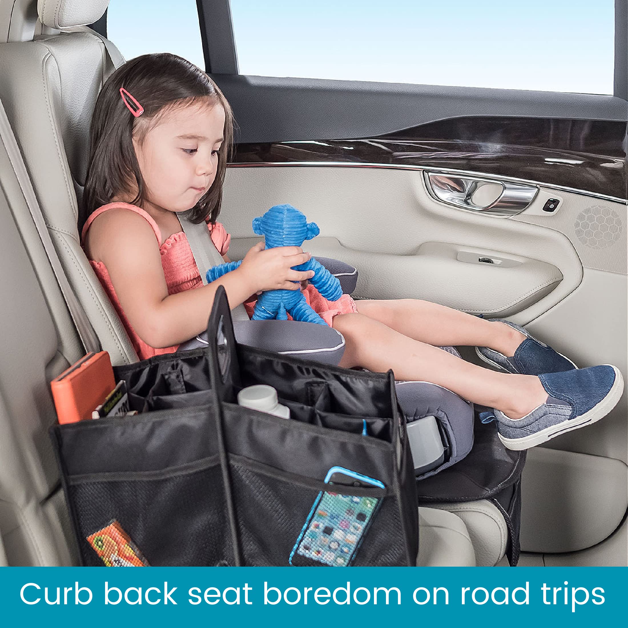 High Road Car Seat Organizer, Durable Polyester, Southwest Color, Model HR, with Cup Holder Dividers and Easy Carry Handle