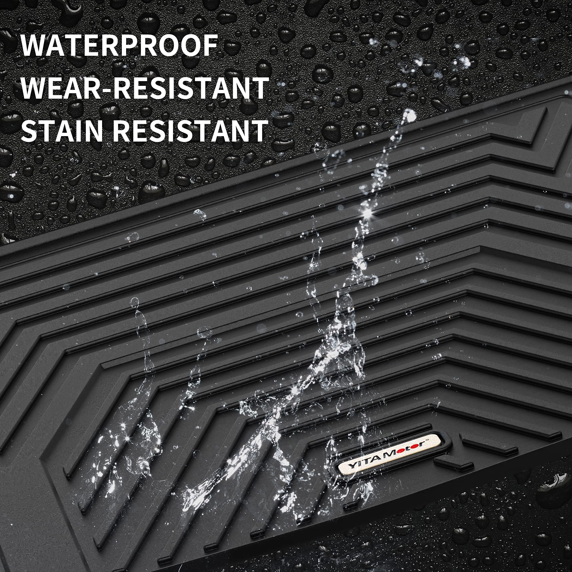 Yitamotor Cargo Trunk Liners Compatible With 2013-2019 Ford Escape, Custom Fit Cargo Mats Black Tpe All Weather Protection Trunk