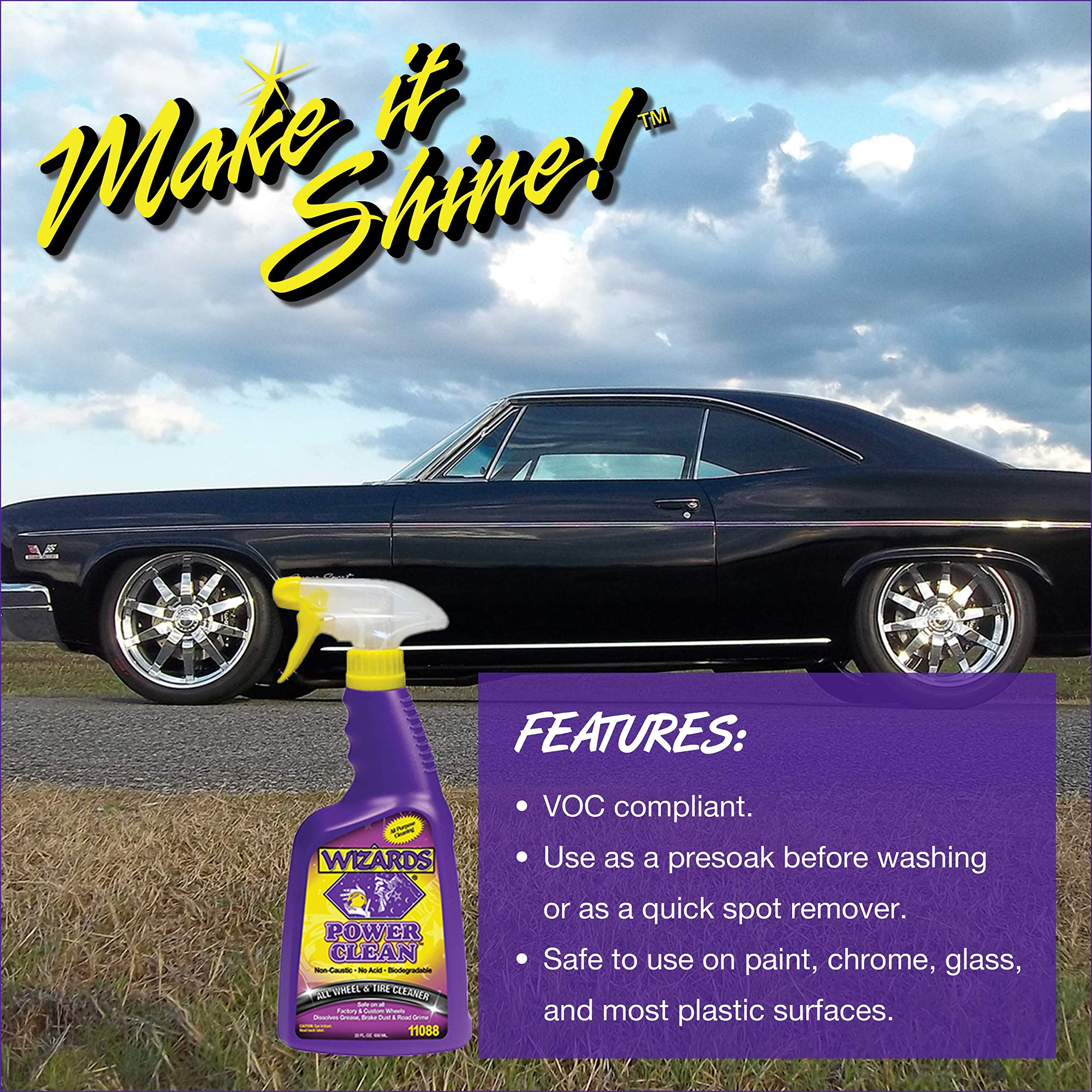 Wizards Car Detailing Kit - Premium And Comprehensive Car Cleaning Kit - 7 Piece Car Detail Kit With Mist N Shine, Tire And Viny