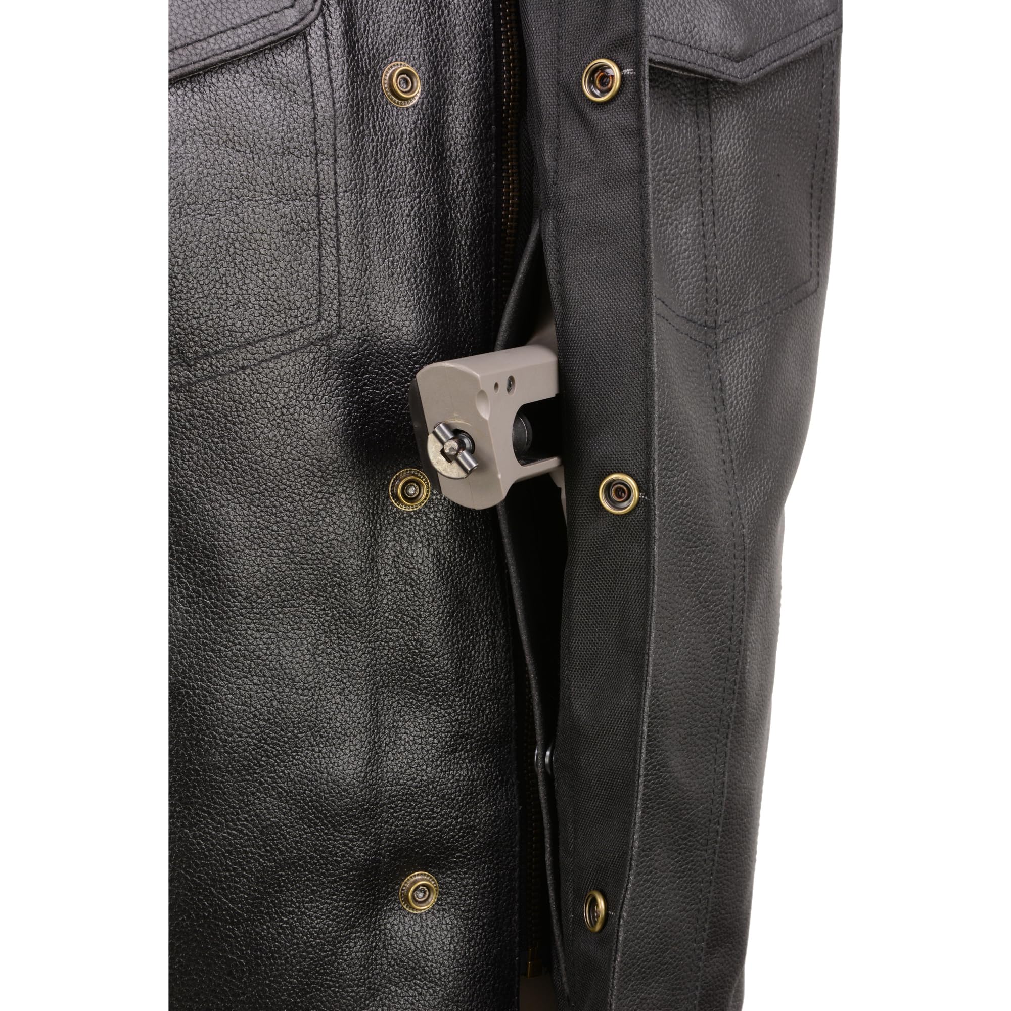 Event Leather Men'S Leather Motorcycle Vest Zipper & Snap Closure W/2 Inside Gun Pockets & Single Panel Back (7X - Big)