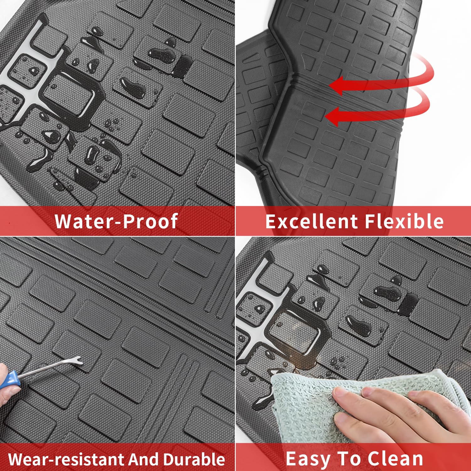 Xipoo Cargo Mat Compatible With 2012-2016 Honda Crv Cargo Liner Tpe Trunk Mat Replacement For 2012 2013 2014 2015 2016 Honda Crv Accessories (2012-2016 Honda Crv,Rear Trunk Mat)