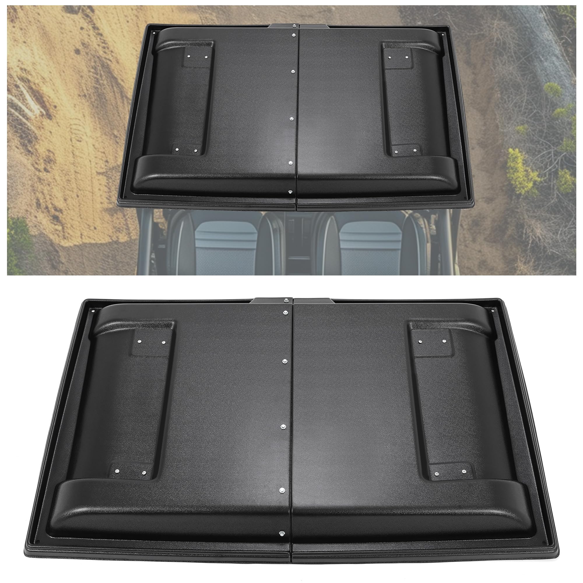 Kuafu Hard Roof Top Compatible With 1990-2024 Kawasaki Mule 2010 2020 2030 2500 2510 2520 3000 3010 3020 4000 4010 Diesel 4X4 Fe Se Replacement For Kaf30-030A Top Roof Plastic Black