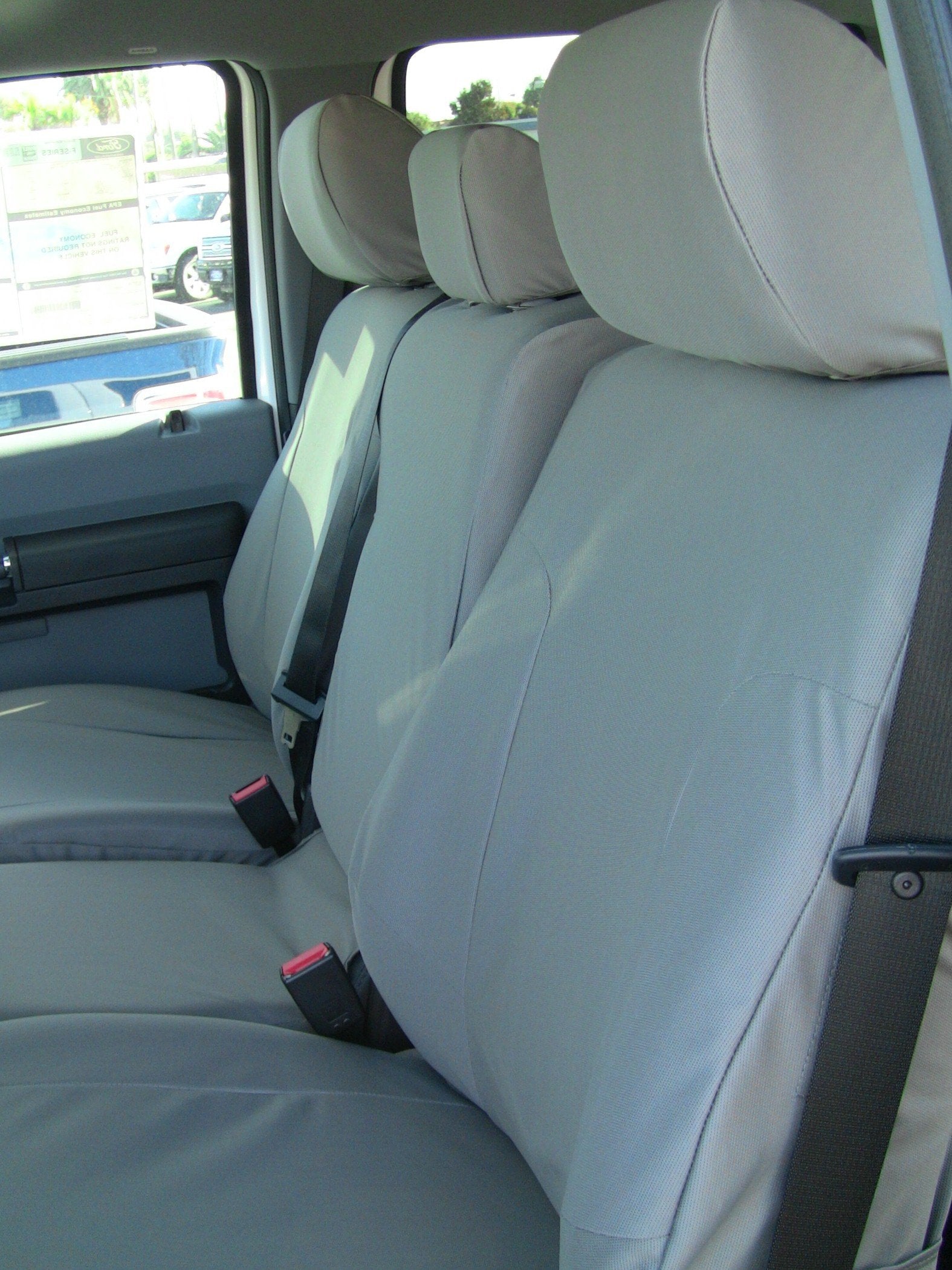 2011-2014 Ford F150-F550 Exact Fit Seat Covers Front 40/20/40 Split Seat with Opening Center Console and Integrated Center Seat