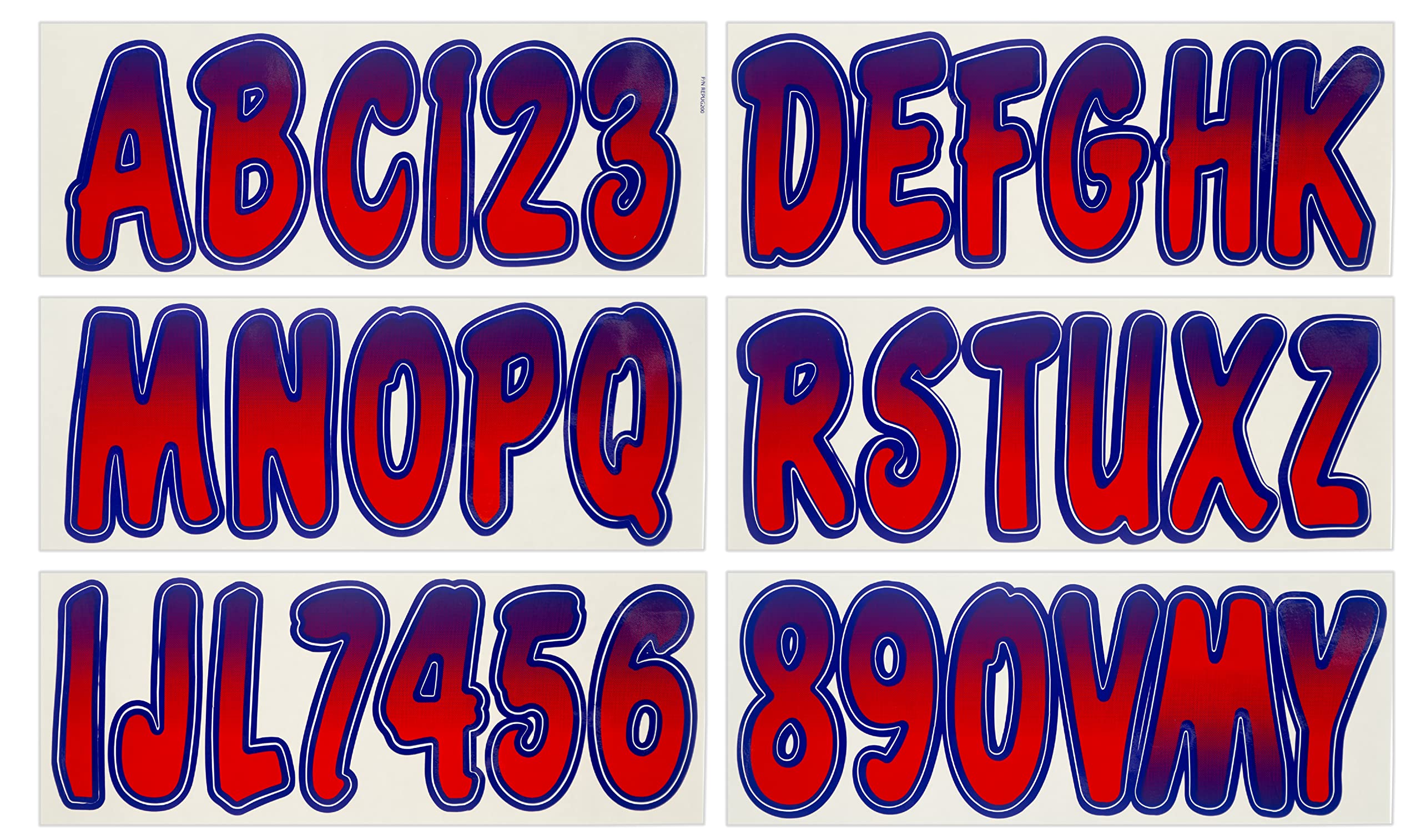 Hardline Products Series 200 Factory Matched 3-Inch Boat & Pwc Registration Number Kit, Red/Purple - Repug200