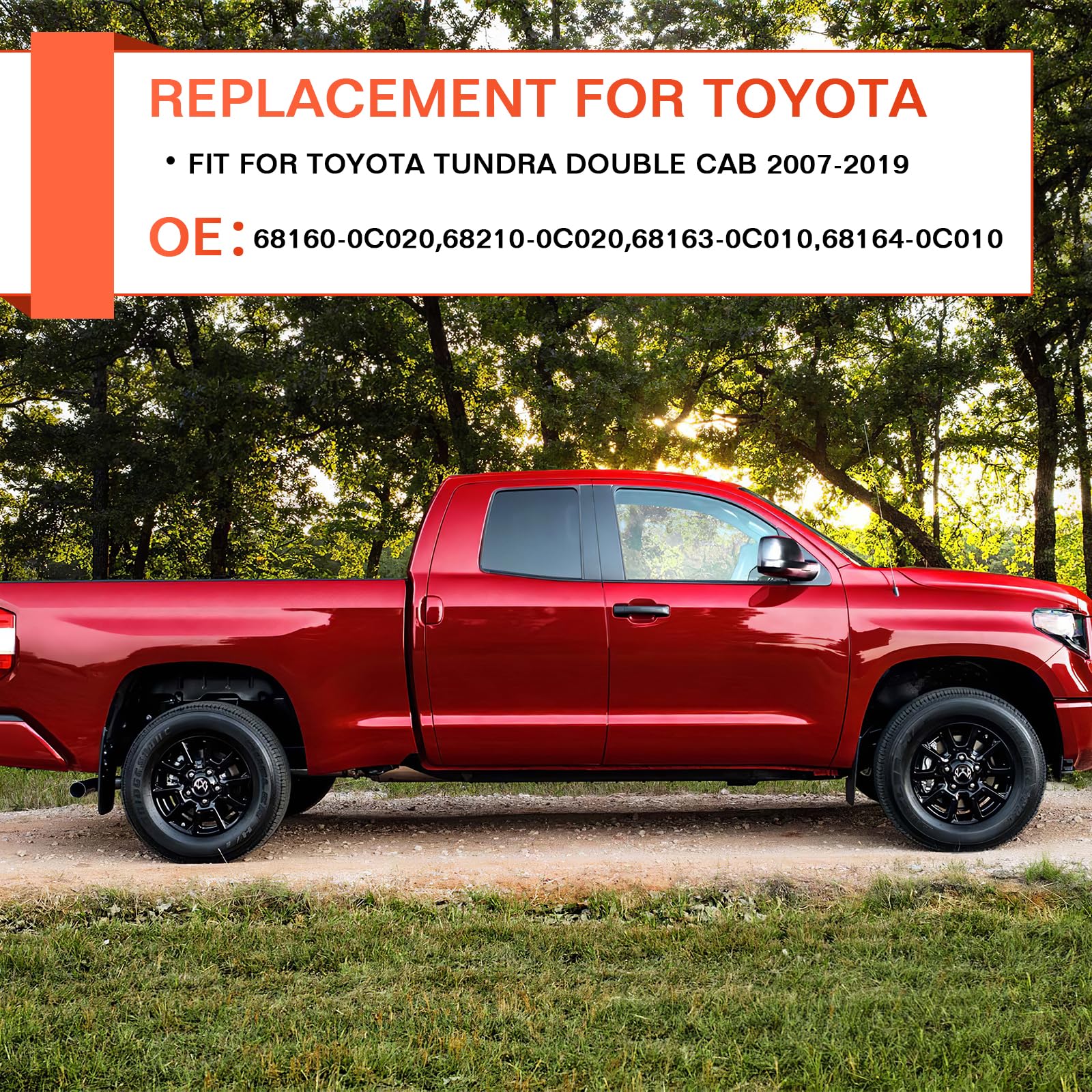 ACLONG Weatherstrip Window Seal Car Window Moulding Trim Sweep Felt Seal Kit Fit for Toyota Tundra Double Cab 2007-2019 68160-0C