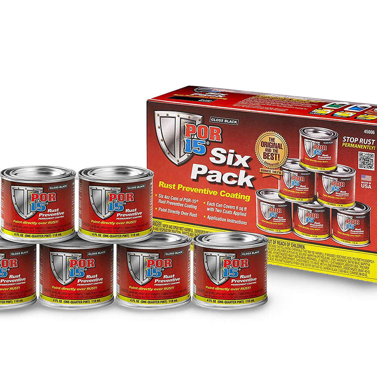 Por-15 Six Pack Rust Preventive Coating, Stop Rust And Corrosion Permanently, An