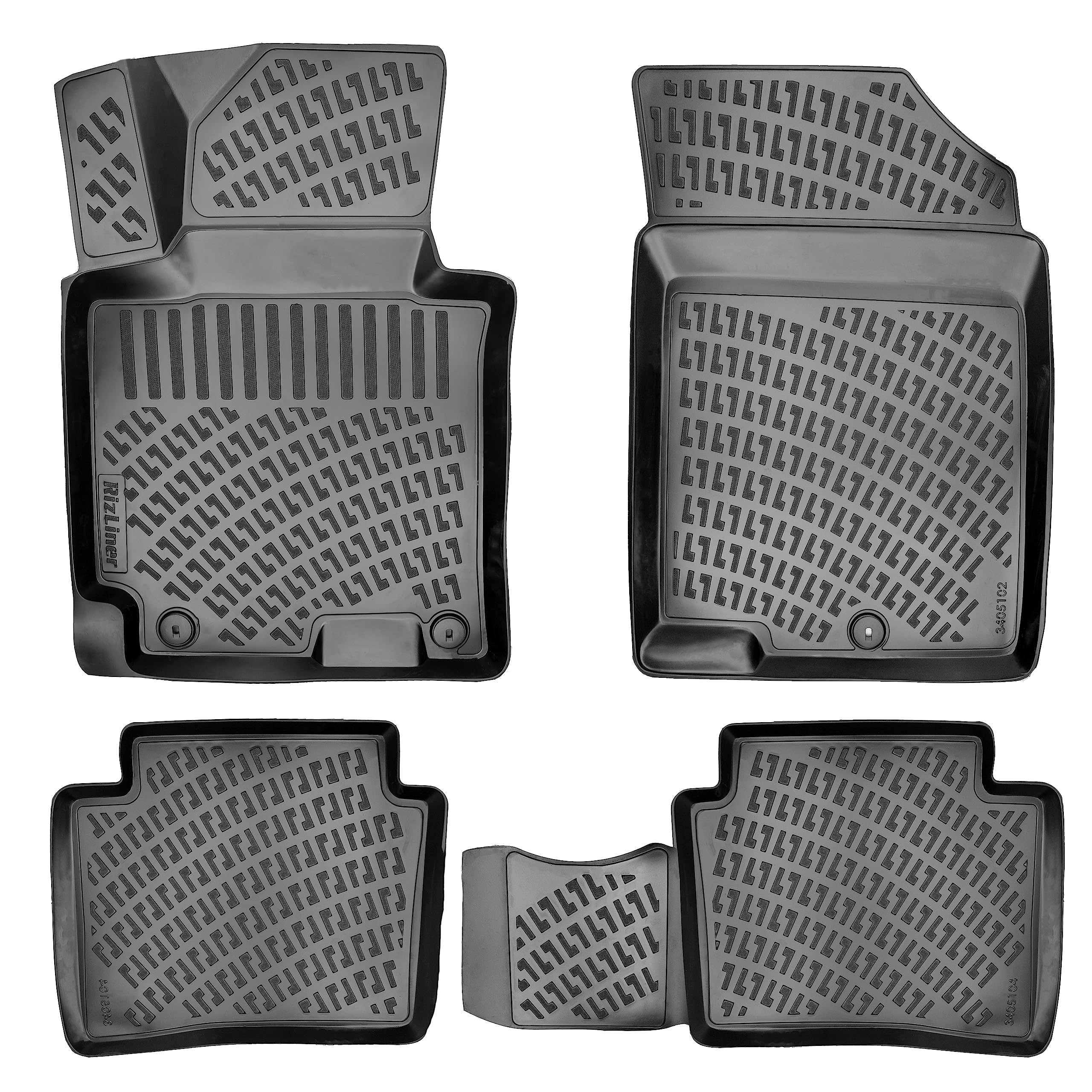 Rizliner Hyundai Elantra 2011-2016 (No Gt Or Touring Models) Floor Mats 3D Custom Fit Compatible With Hyundai Rubber Car Mat Las