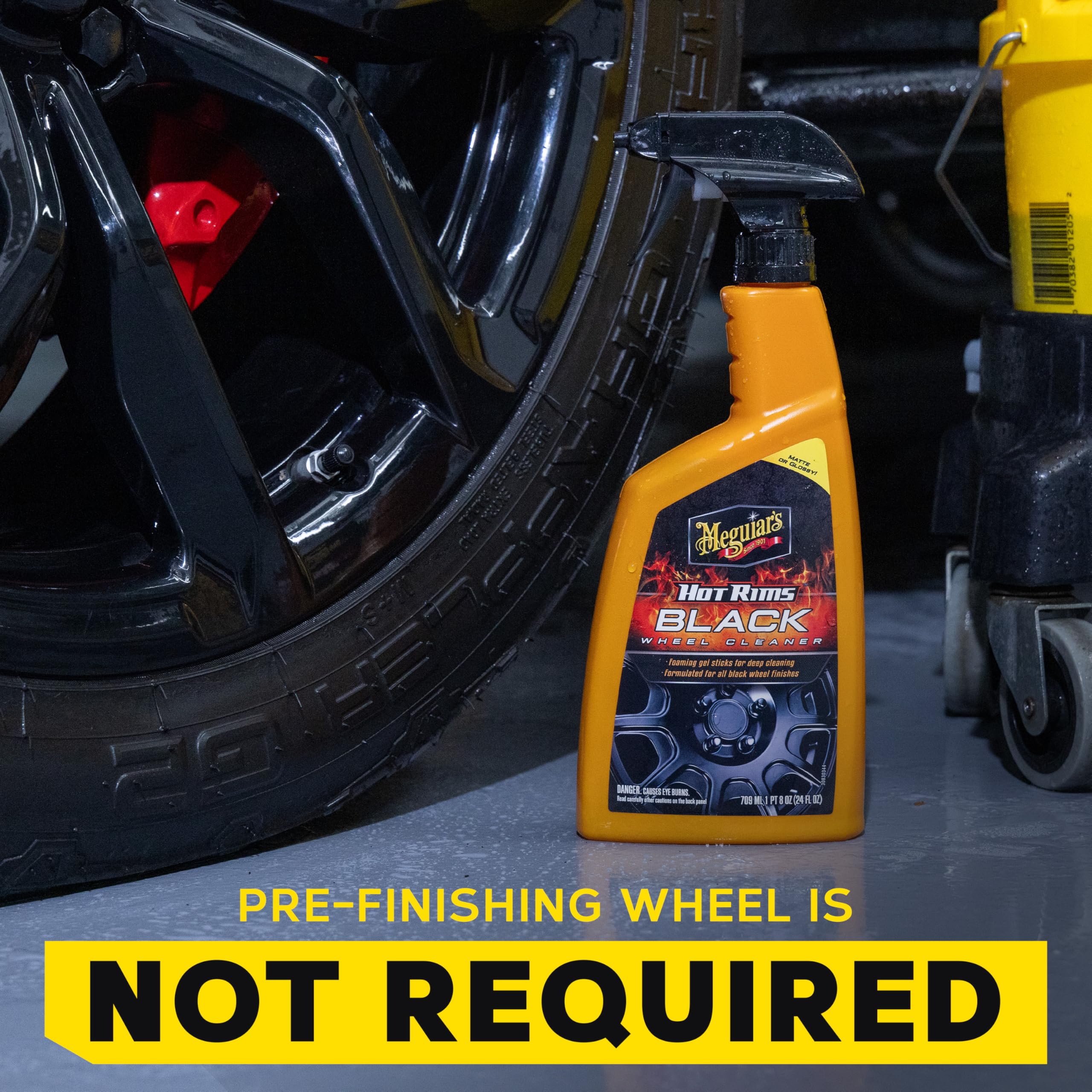 Meguiar'S Hot Rims Black Wheel Cleaner, Best Cleaner For Matte Black Wheels - 24 Oz Spray Bottle