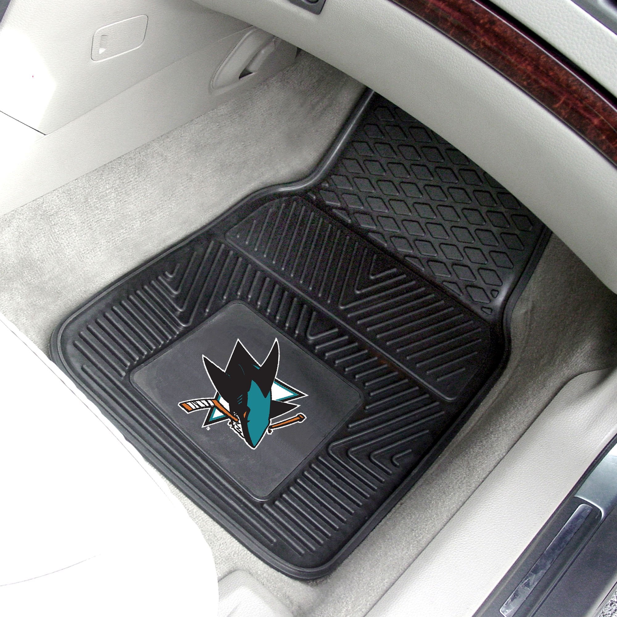 Nhl Logo Car Mat - San Jose Sharks, Vinyl, 27"L X 18"W