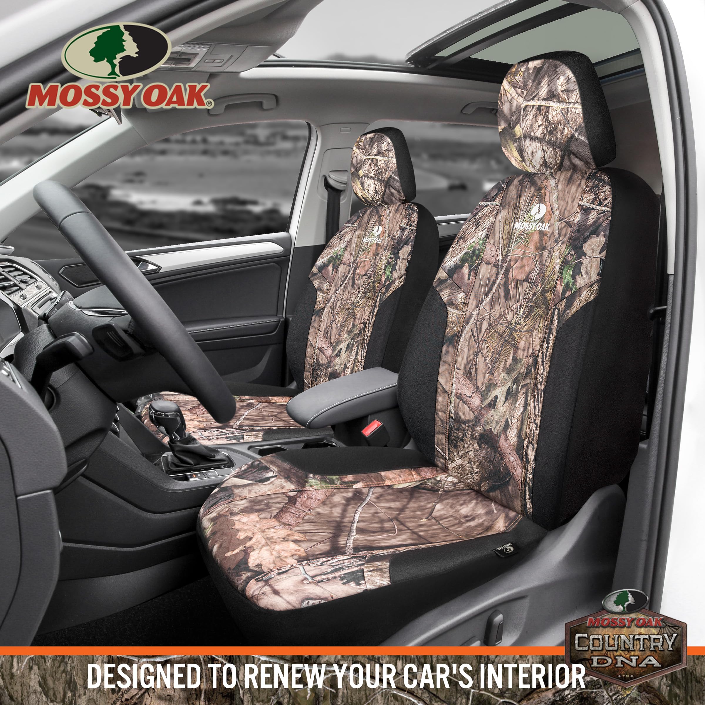 Mossy Oak Low Back Camo Seat Covers, Airbag Compatible, Universial Fit, Fit Most Bucket Seats - Made With Premium Rip-Stop Oxfor