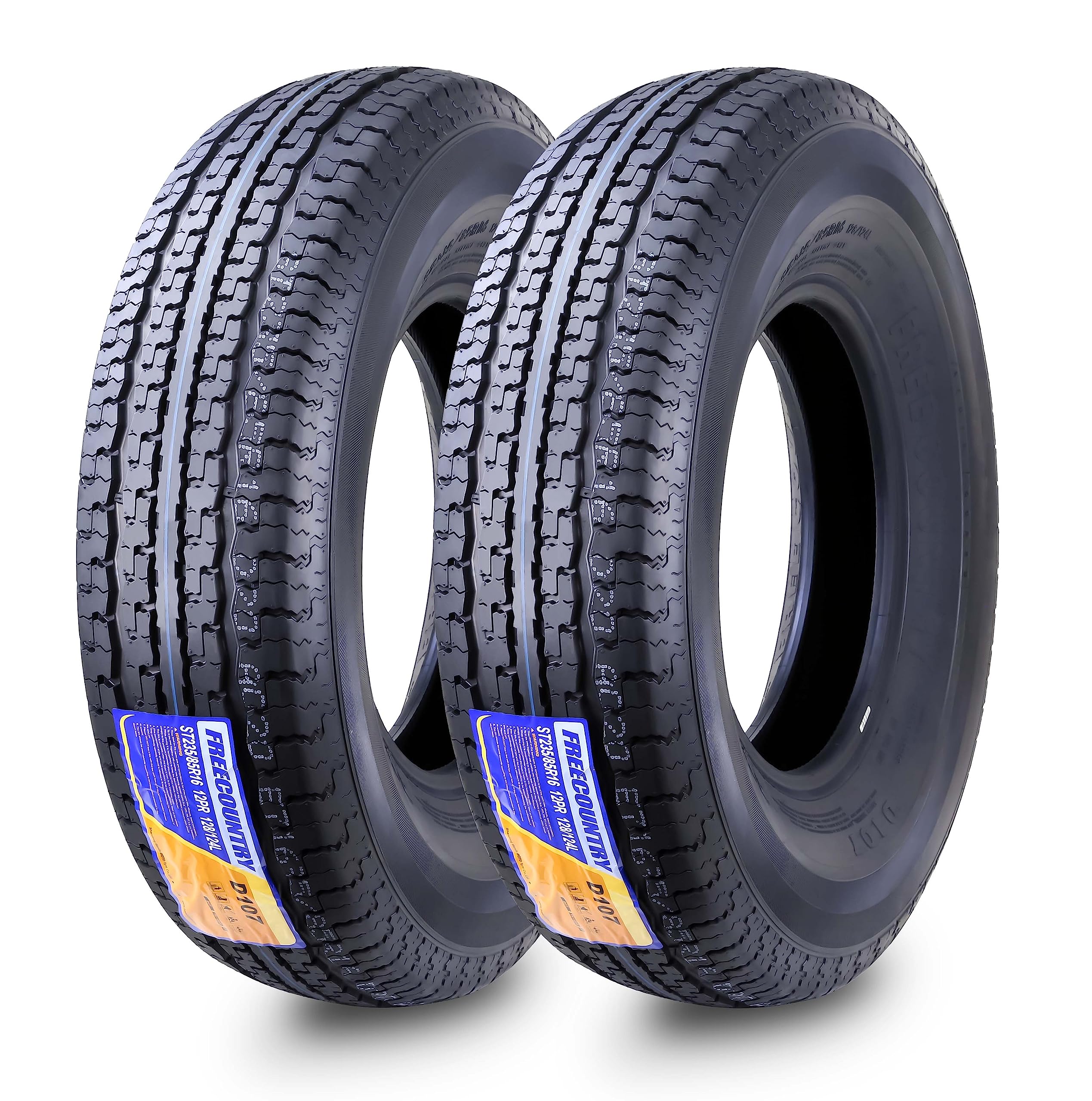 Grand Ride Set 2 Free Country Premiumtrailer Tires St235/85R16 Radial 12Pr Load Range F W/Scuff Guard