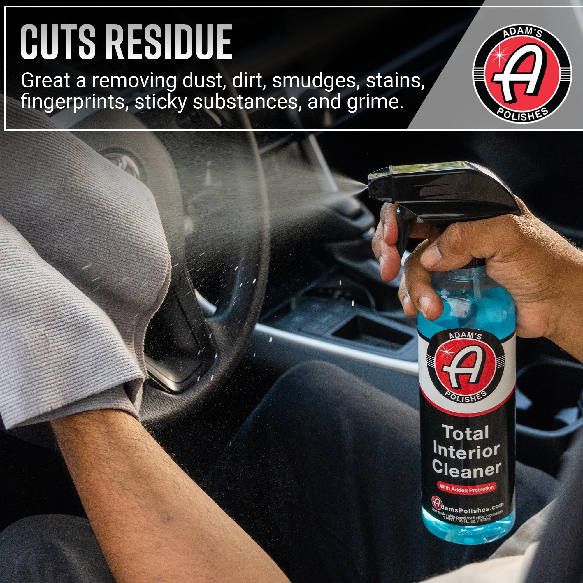 Adam'S Polishes Total Interior Cleaner & Protectant (16Oz), Quick Detailer & Sio2 Protection, Ceramic Infused Uv Protection, Ant