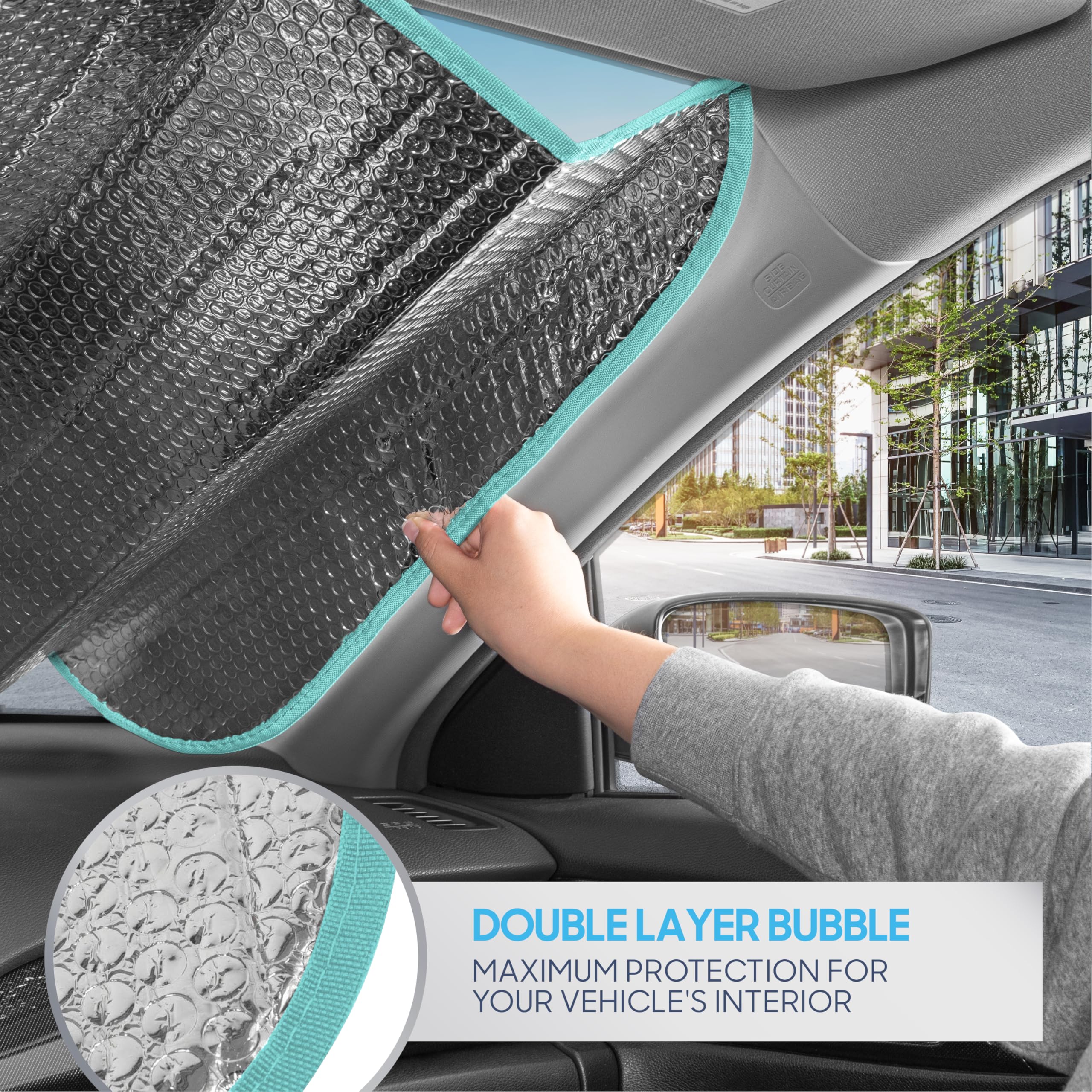 Bdk Usa Good Vibes Beach Sun Visor For Car Windshield Sunshade - Truck Sun Shade Windshield Cover & Accordion Window Cover Car S