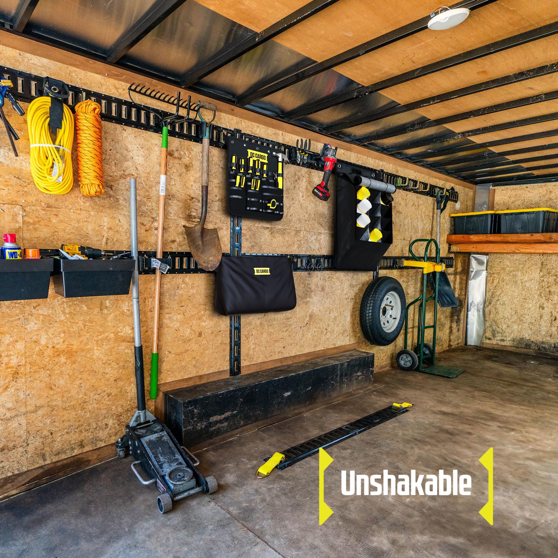 Dc Cargo Mall E-Track Storage Bag For Trailers - Heavy-Duty 14 In X 24 In Canvas Zippered E-Track Bag - Weight Capacity 50 Lb. - E-Track Accessories