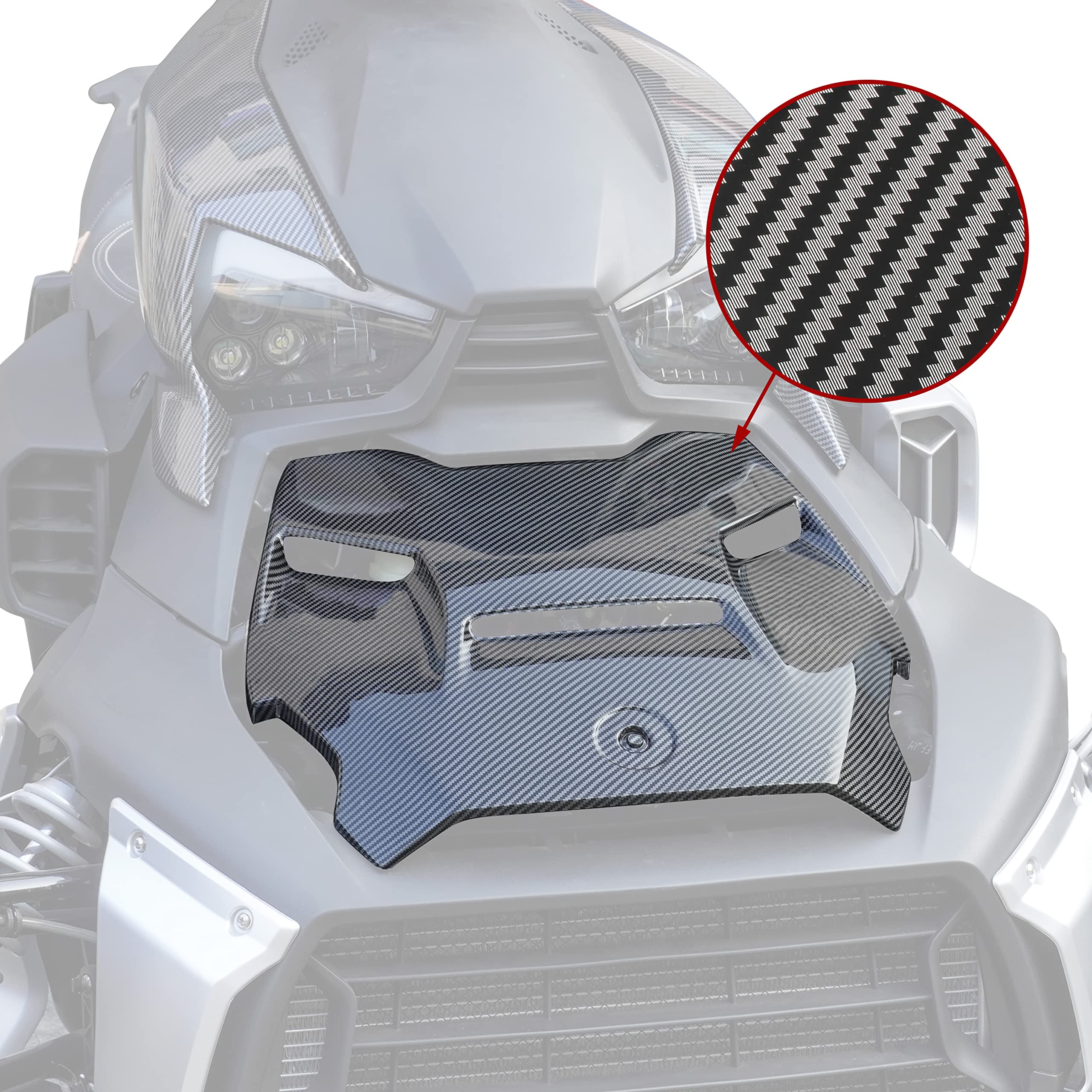 Sautvs Epic Hood Panel For Can-Am Ryker, Carbon Fiber Color Style Epic Turbo Hood Scoop For Can-Am Ryker 600 900 & Ryker Rally Edition 2019-2025 Accessories (1Pc, Replace #219400877)