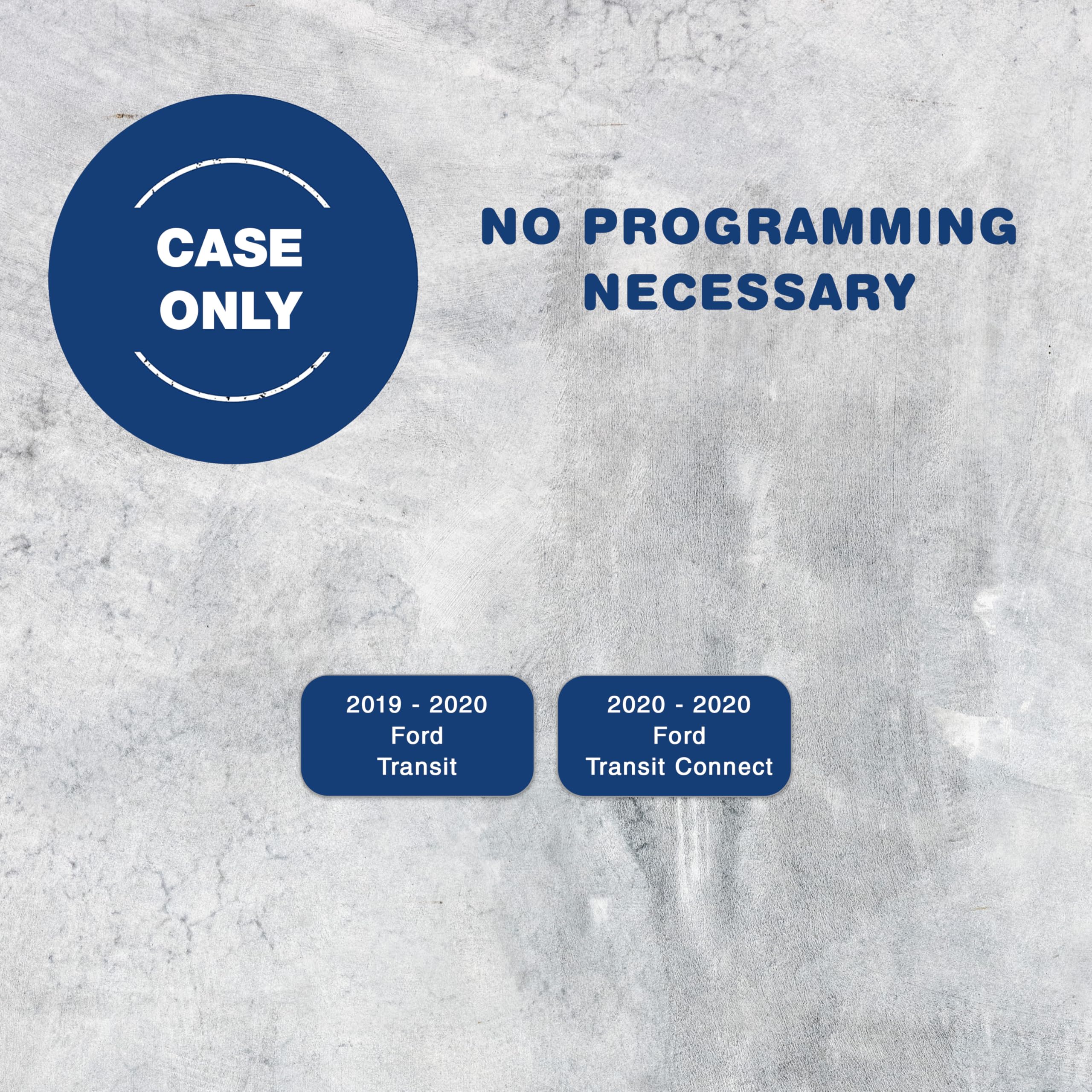 2X KeylessOption Key Fob Cover Case Replacement for 2019 2020 Ford Transit Connect Remote Shell, 4-Button N5F-A08TAA, No Programming Required