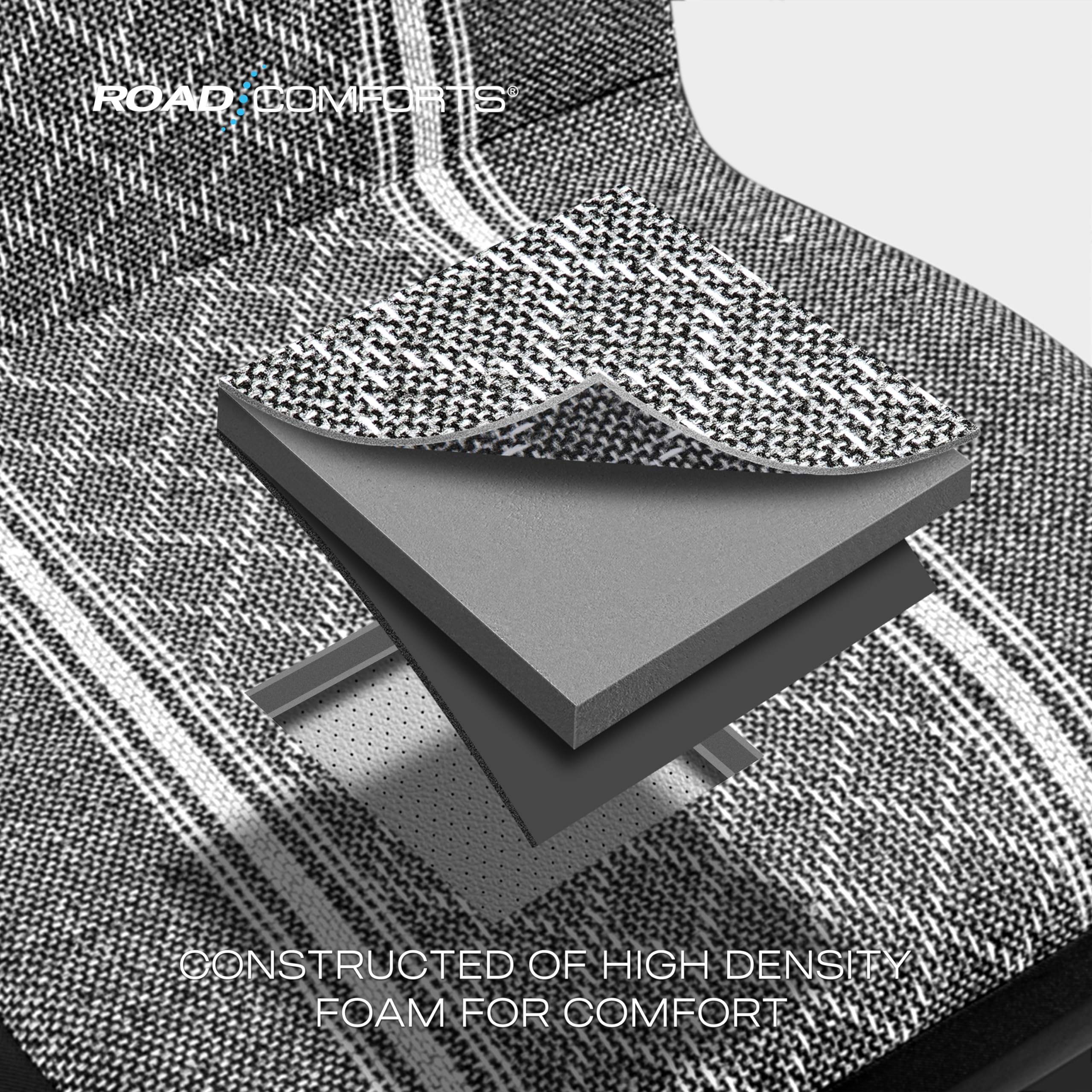 Road Comforts Baja Blanket Seat Covers Gray Diamond Bucket Seat Covers Low Back - Jacquard Fabric, Airbag Compatible, Universal