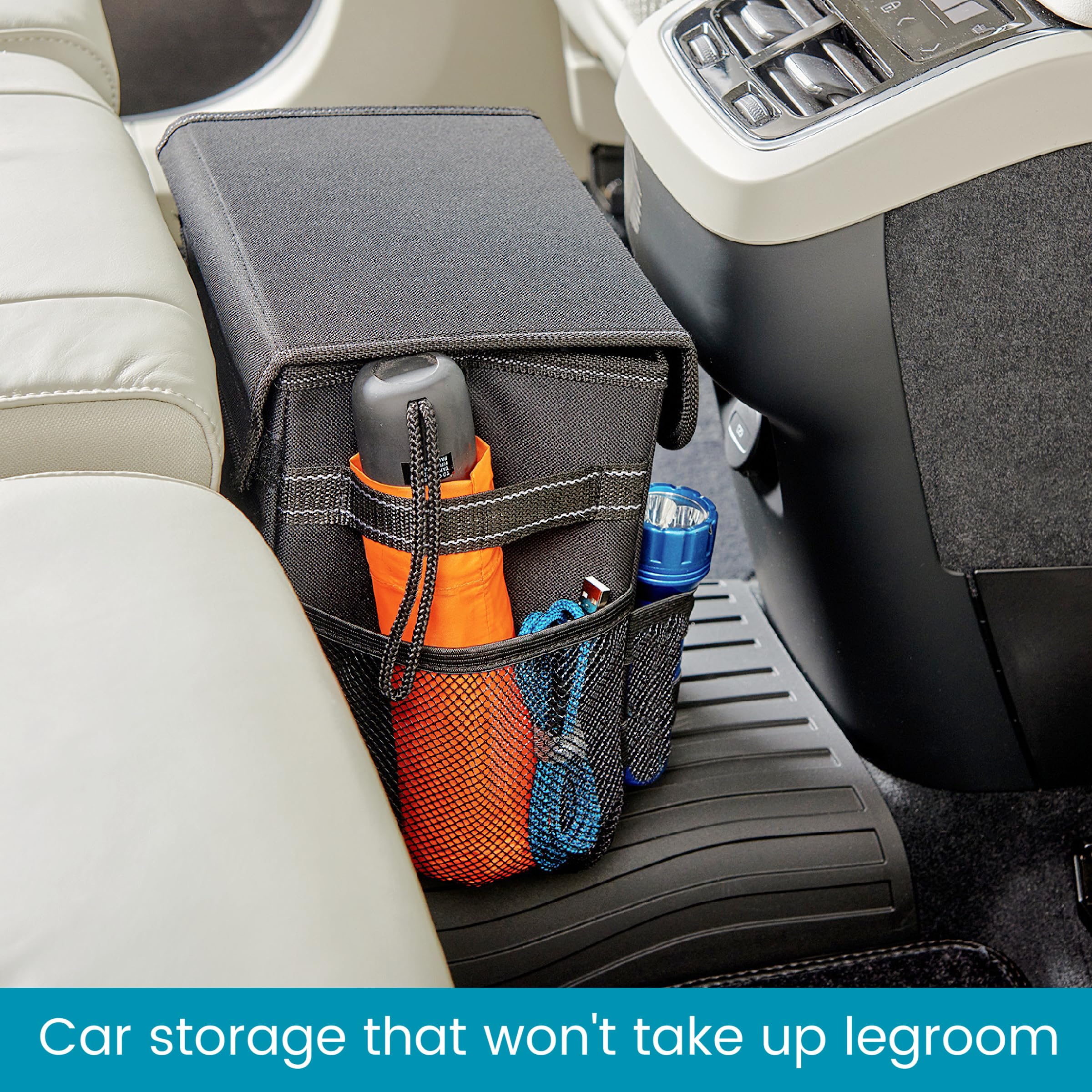 High Road Carganizer Car Storage Organizer With Lid - Multipurpose Small Car Storage Box, Back Or Front Seat Organizer, Auto Con