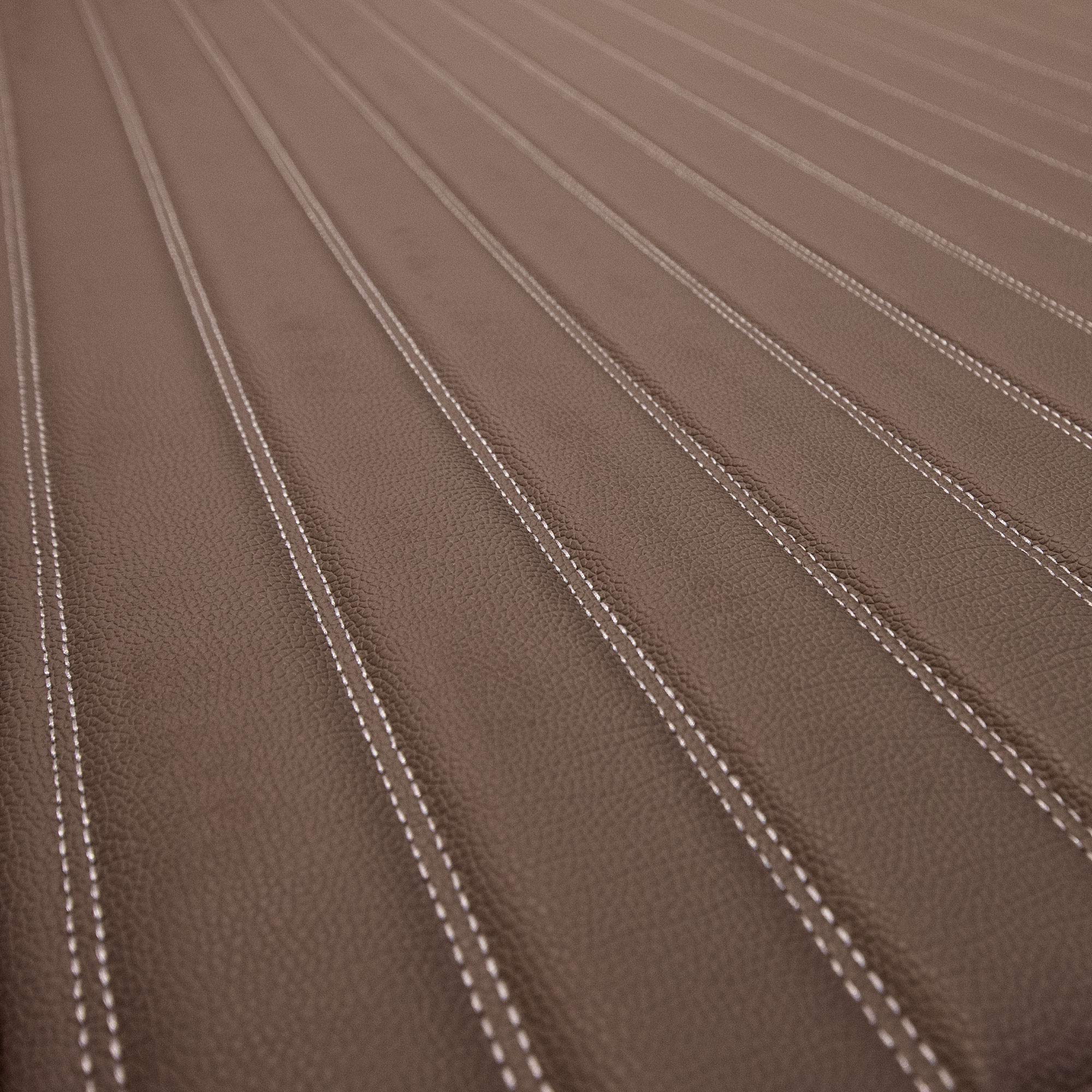 Fh Group F16500 Deluxe Heavy-Duty Faux Leather Multi-Purpose Cargo Liner, Striped, 32   , Brown Color- Fit Most Car, Truck, Suv,