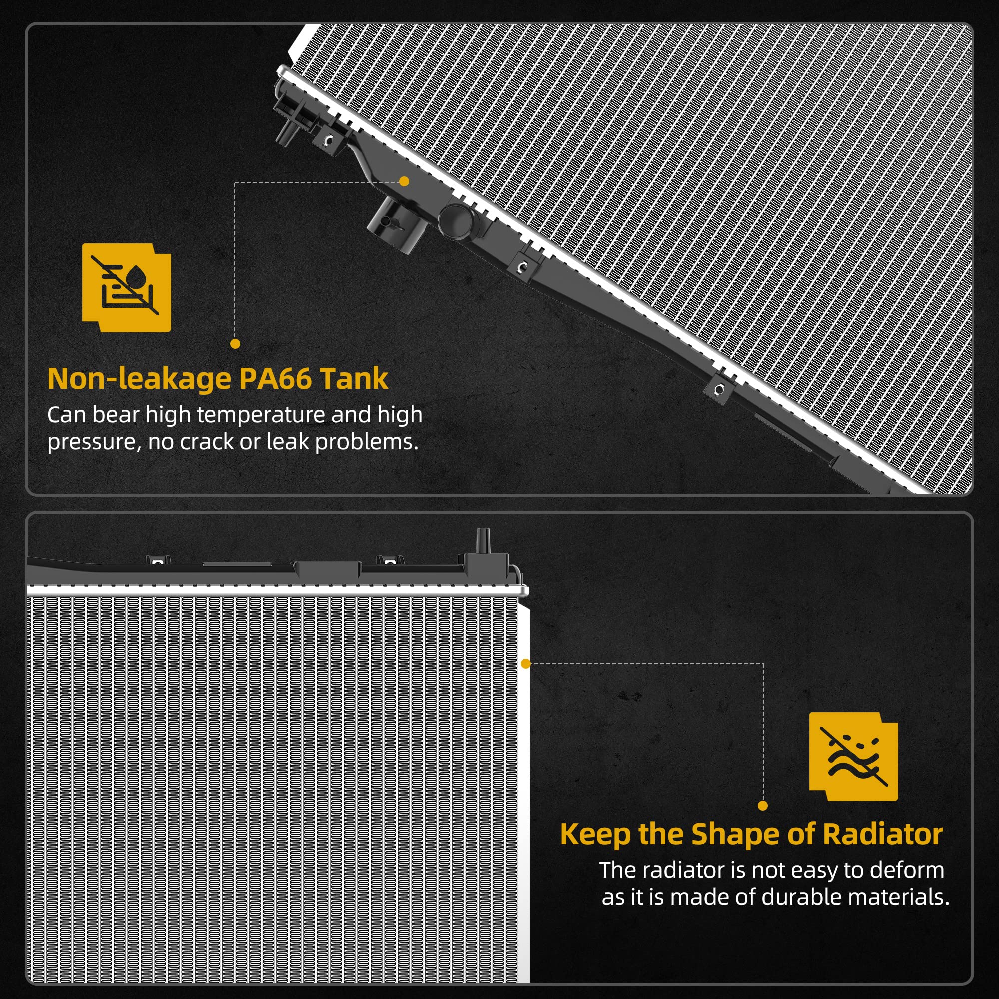 Dwvo Complete Radiator Compatible With 2001 2002 2003 2004 2005 Civic, Compatible With 2001-2005 El L4 1.7L Dwrd0003