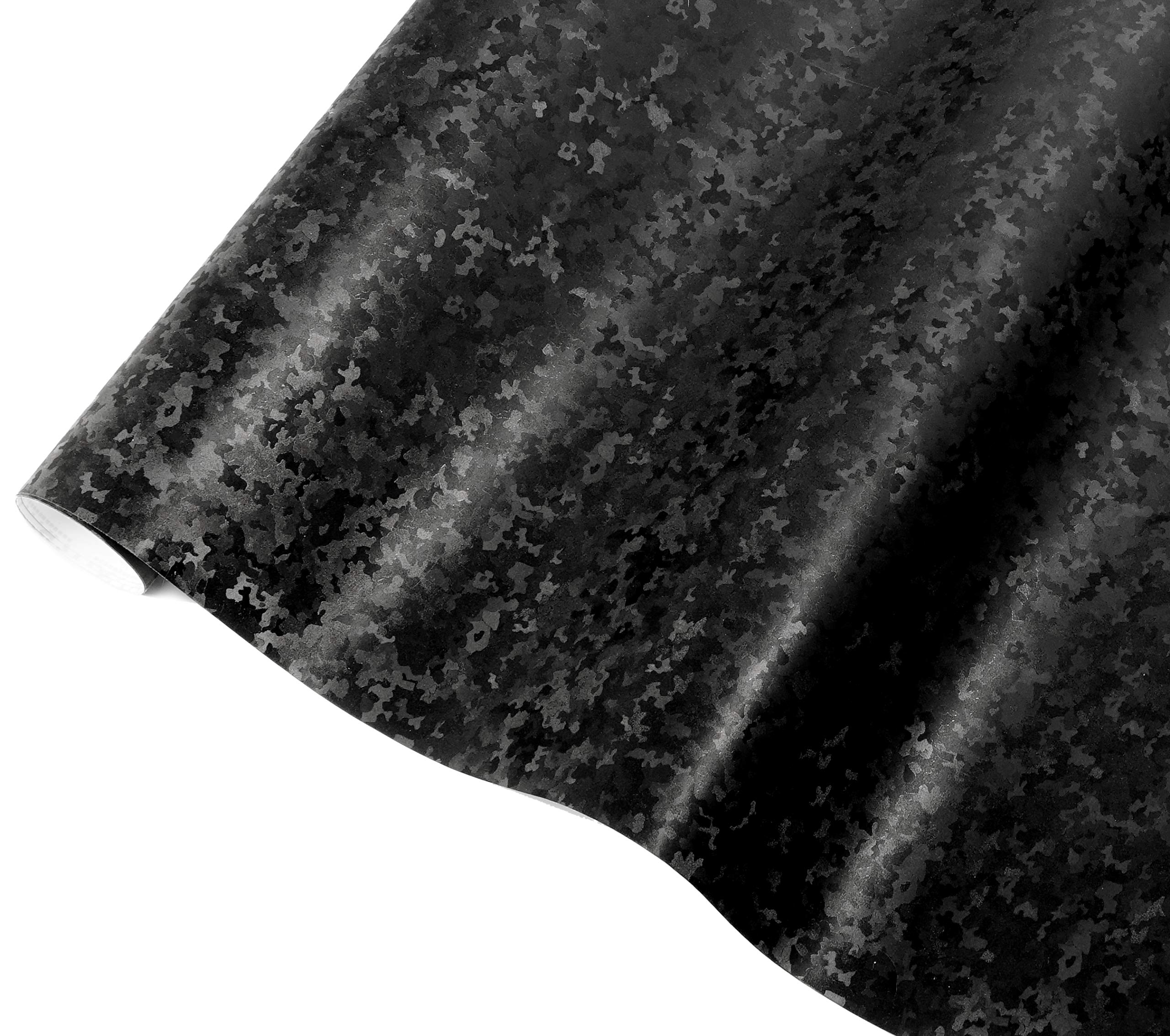 Vvivid+ Black Stealth Small Patternless Camouflage Vinyl Wrap Roll (25Ft X 5Ft)